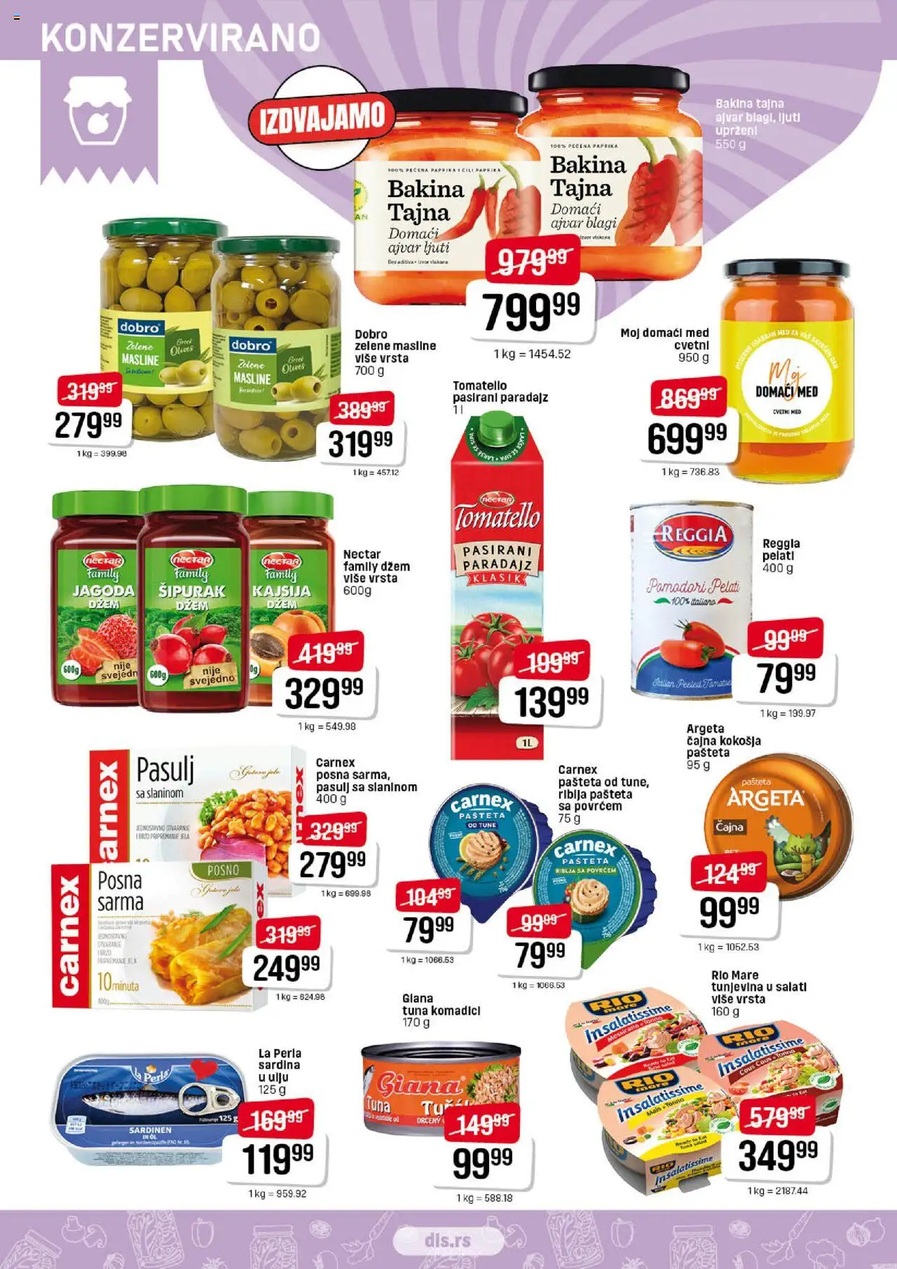 DIS katalog - važi od 03.07.2025 | Strana: 8 | Proizvode: Masline, Dzem, Med, Pašteta