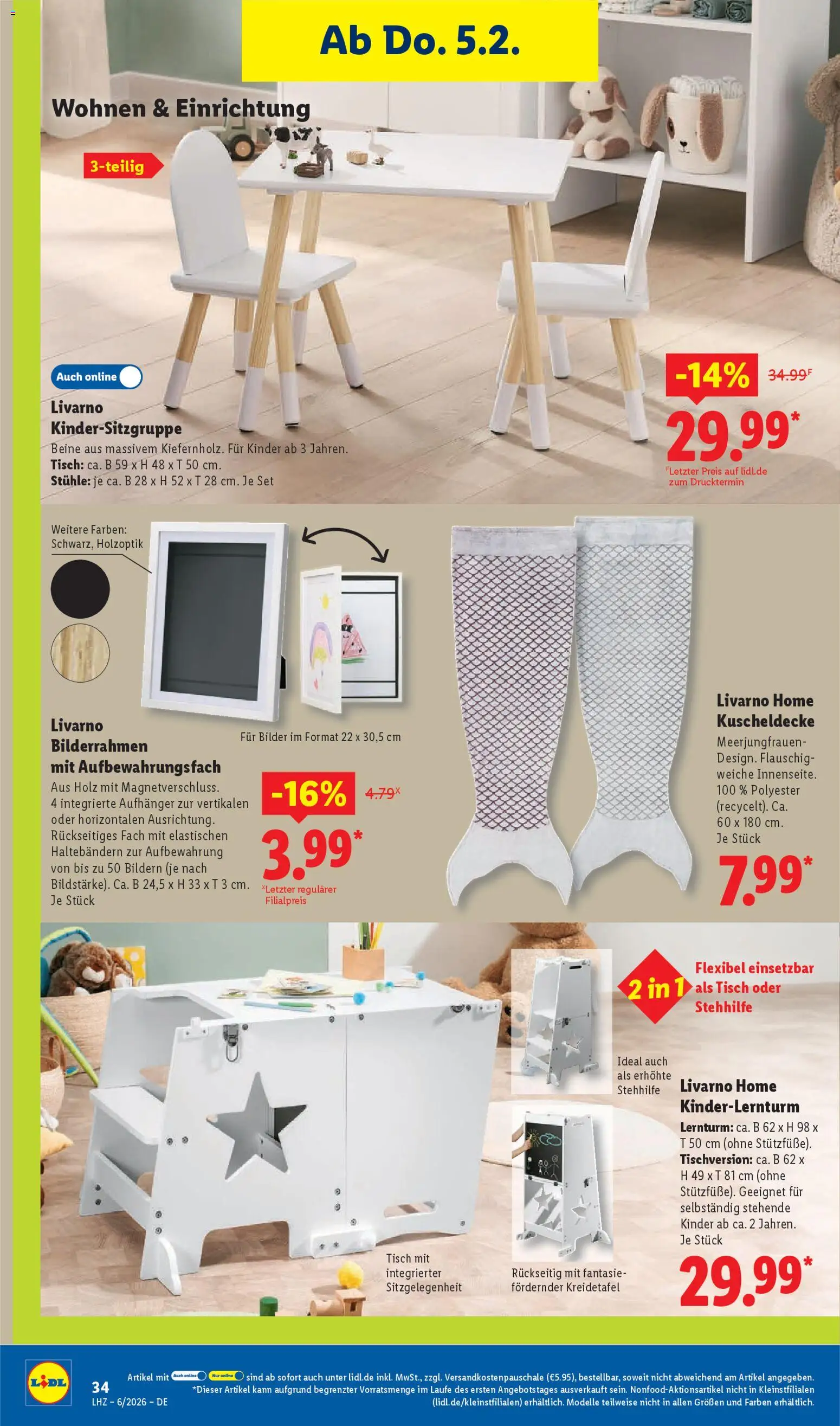 Lidl Prospekt Grimma – gültig ab 02.02.2026 | Seite: 44 | Produkte: Tisch, Bilder, Bilderrahmen