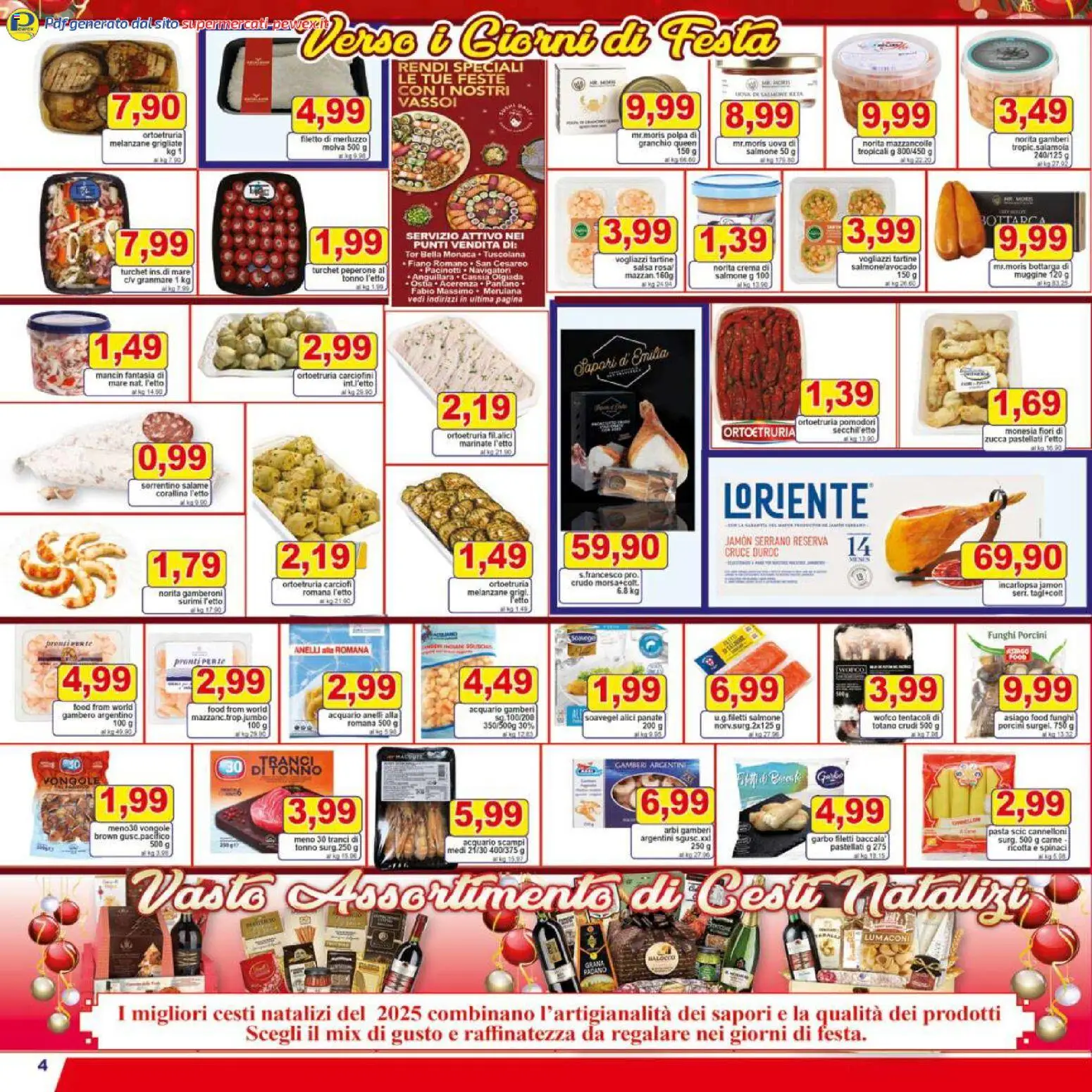 Volantino Pewex del 16.12.2025 | Pagina: 4 | Prodotti: Vongole, Surimi, Funghi, Spinaci