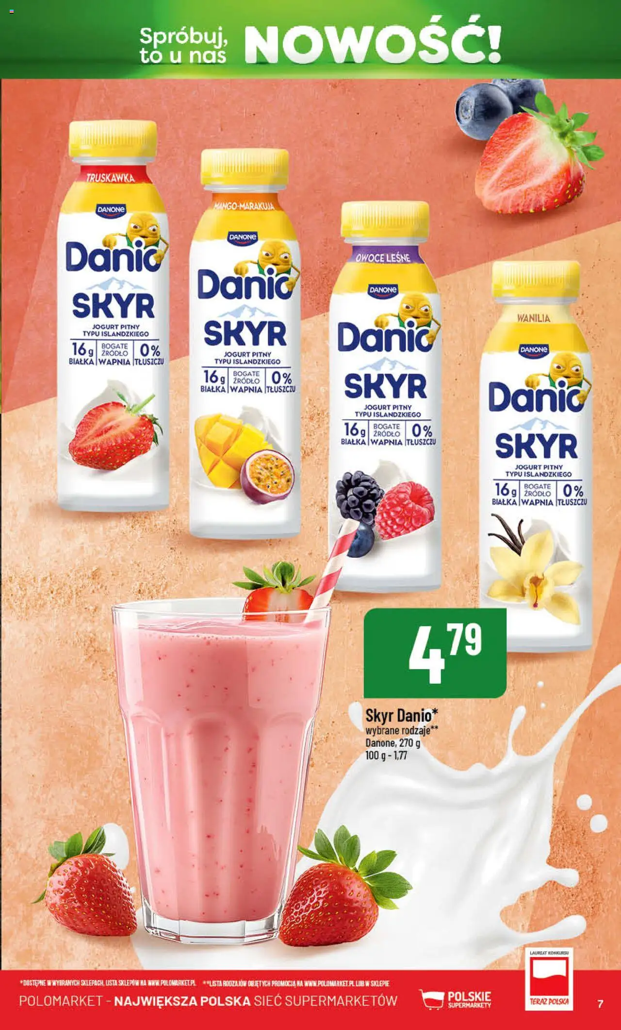 POLOmarket Gazetka - Nowości od 14.08.2025 | Strona: 7 | Produkty: Jogurt pitny, Jogurt, Owoce, Skyr