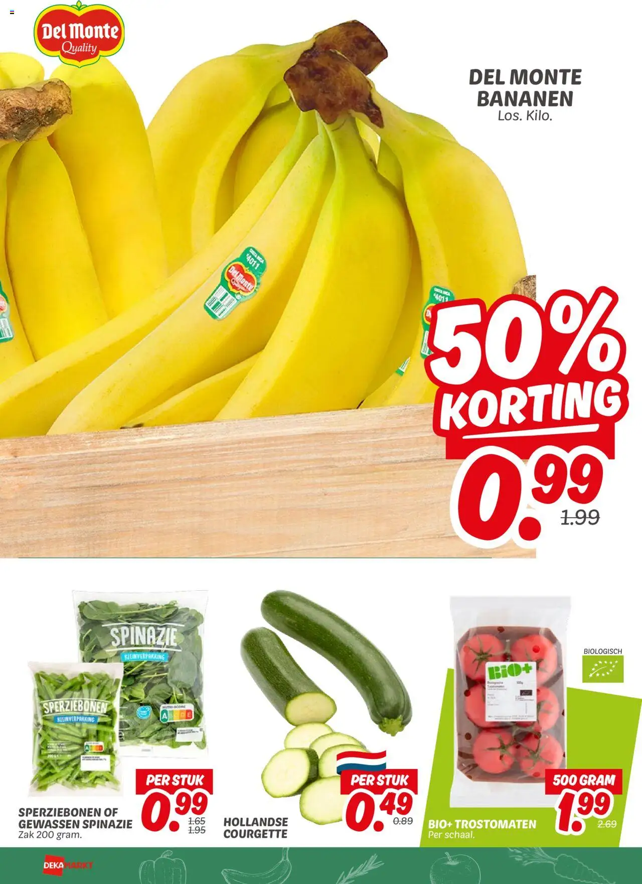  | Pagina: 14 | Producten: Spinazie, Courgette, Bananen, Zak