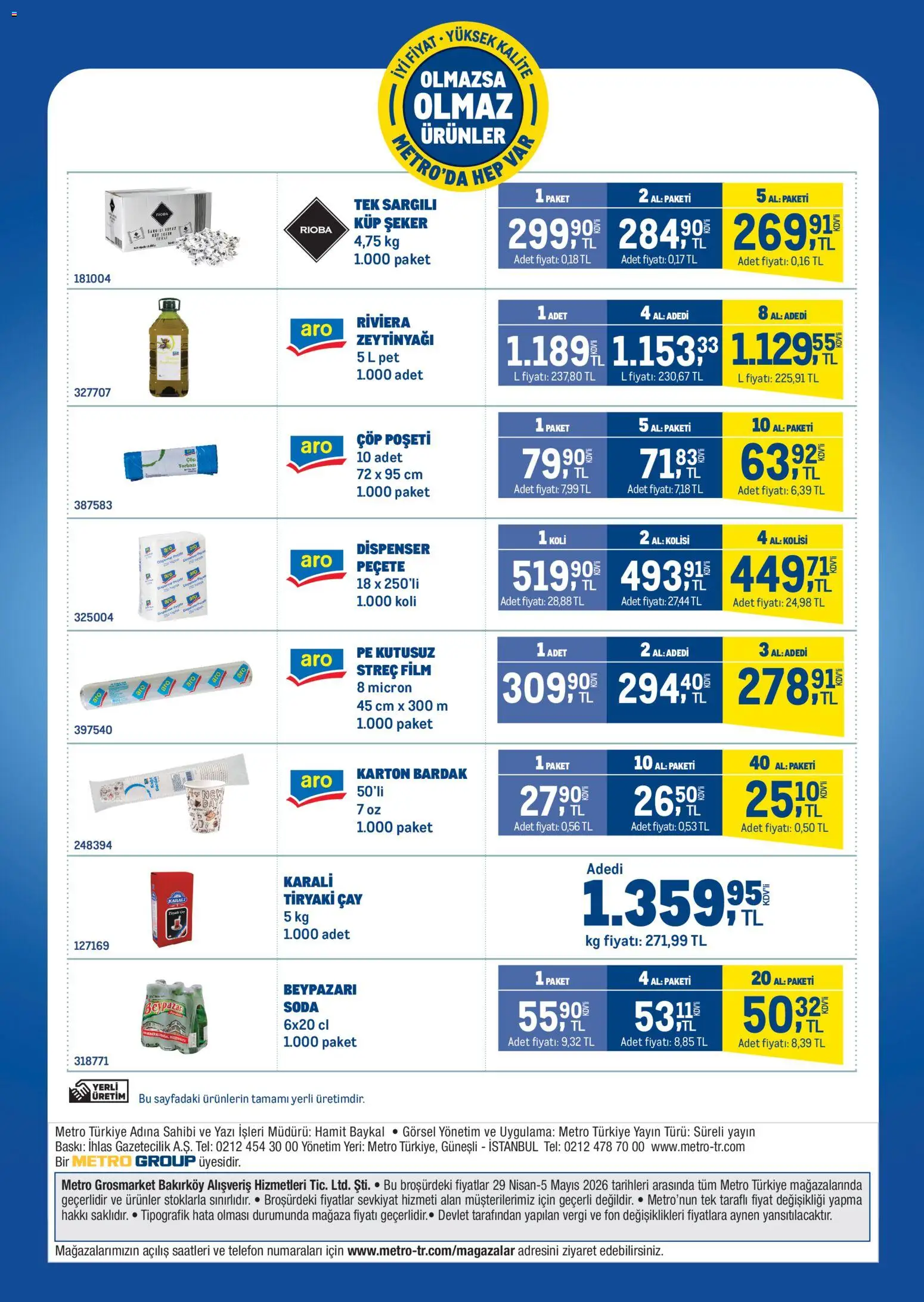 Metro - Olmazsa Olmaz Ürünler - 29.04.2026 tarihinden itibaren geçerlidir | Sayfa: 4 | Ürünler: Baskı, Çay, Soda, Küp şeker