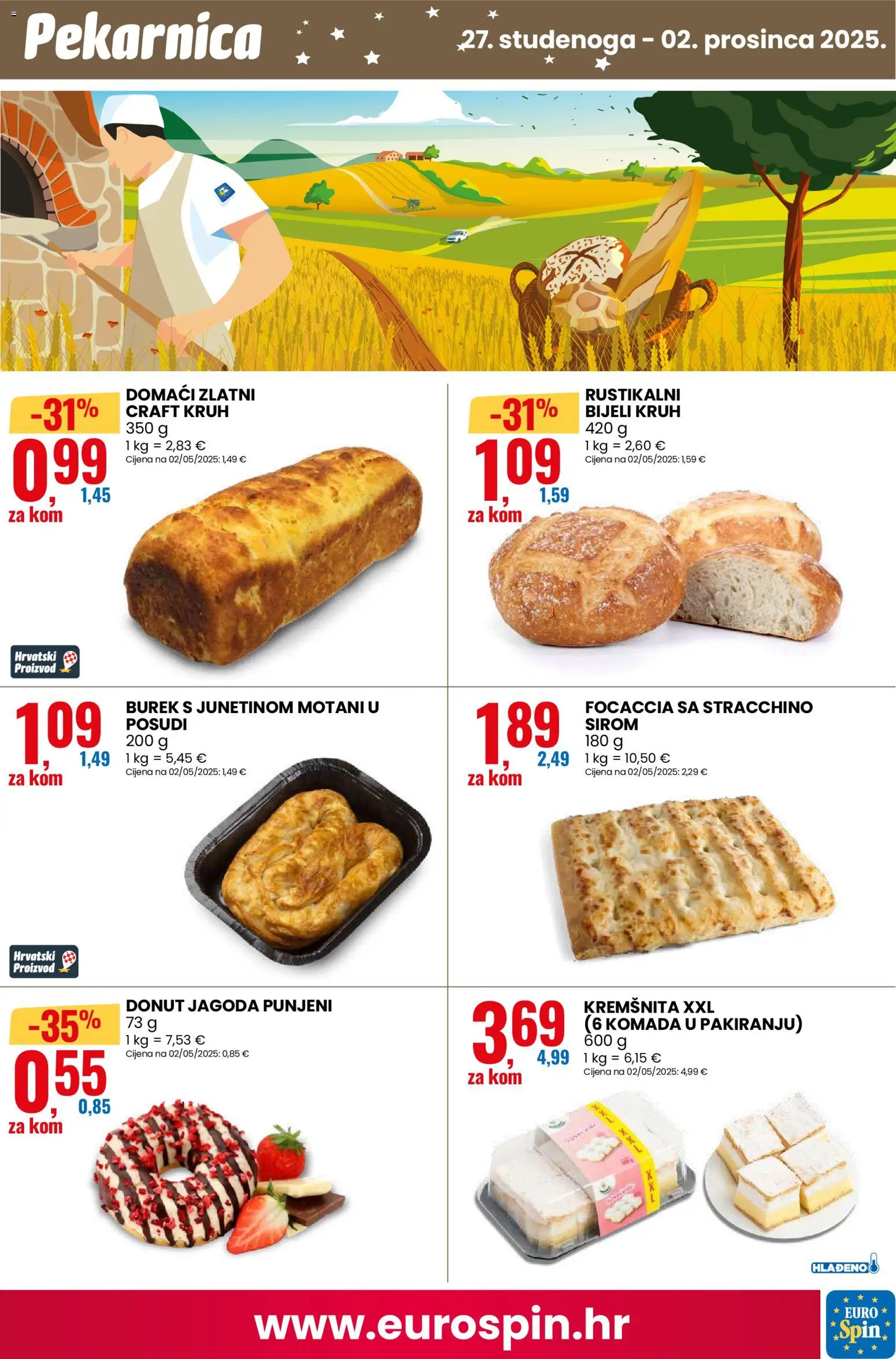 Eurospin katalog | vrijedi od 24.11.2025 | Stranica: 13 | Proizvodi: Kruh, Burek