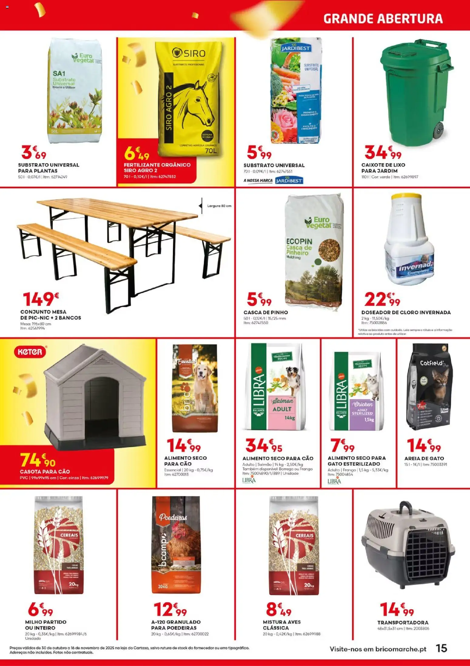 BricoMarché - Folheto Abertura Cartaxo │ válido de 30.10.2025 | Página: 15 | Produtos: Areia, Frango, Mesa, Cereais