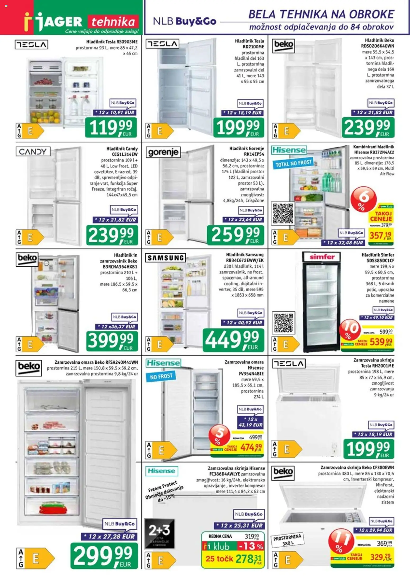 Novi Jager katalog ponudbe – veljaven od 01.04.2026 | Stran: 2 | Izdelki: Hladilnik, Zamrzovalnik, Omara, Zamrzovalna omara