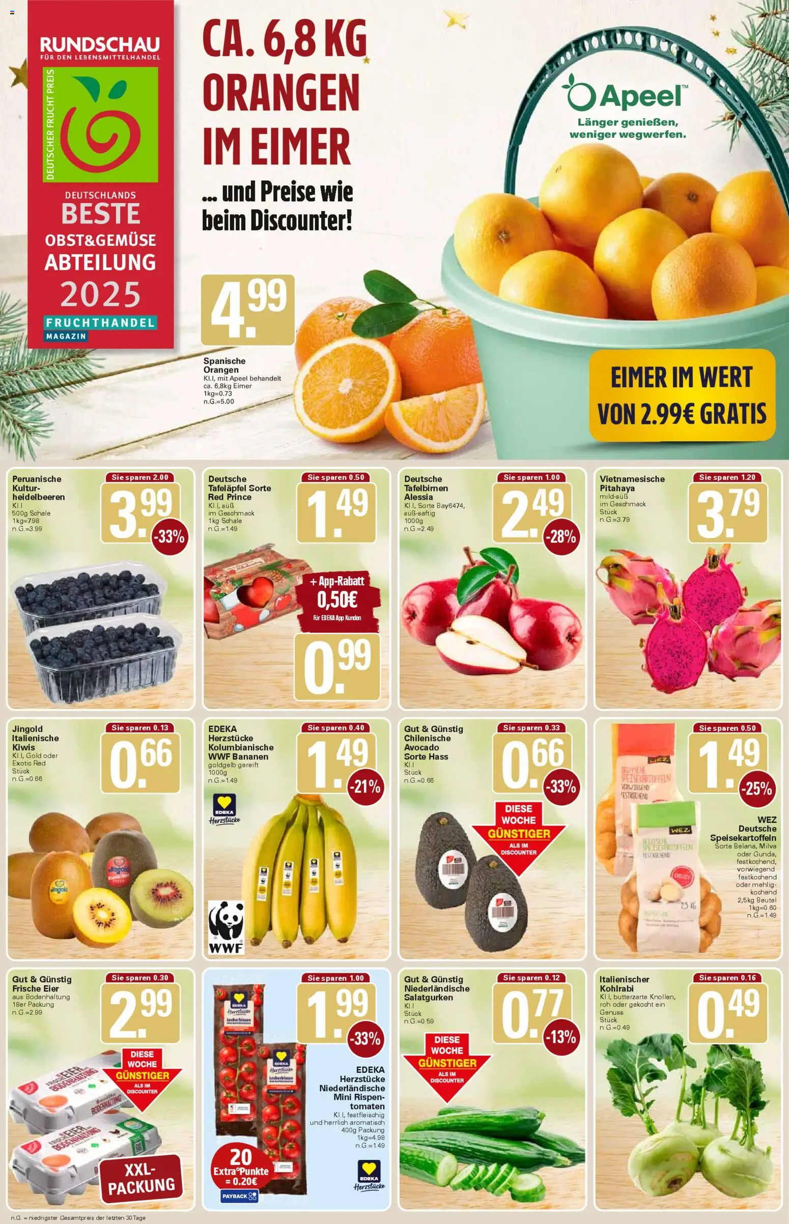 WEZ Prospekt – gültig ab 01.12.2025 | Seite: 2 | Produkte: Eier, Kohlrabi, Tomaten, Avocado