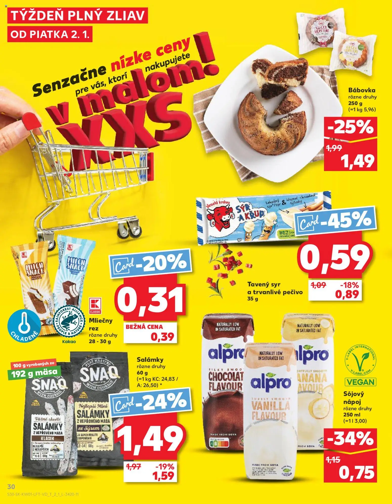 Kaufland SK akciós ujság - amely érvényes a következő dátumtól: 02.01.2026 | Oldal: 30 | Termékek: Alpro, Vegán
