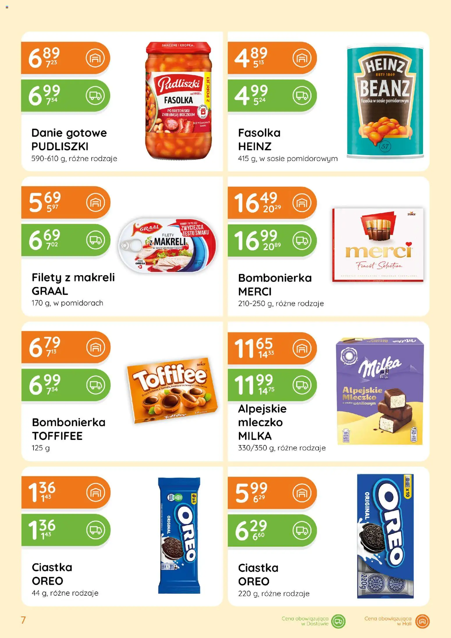 Eurocash gazetka - Ofensywa Spożywcza od 05.03.2026 | Strona: 7 | Produkty: Bombonierka, Merci, Ciastka, Fasolka w sosie pomidorowym