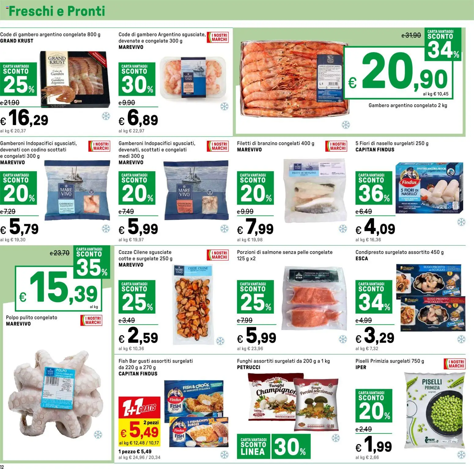 Volantino Iper del 27.03.2026 | Pagina: 12 | Prodotti: Merluzzo, Polpo, Gamberoni, Nasello