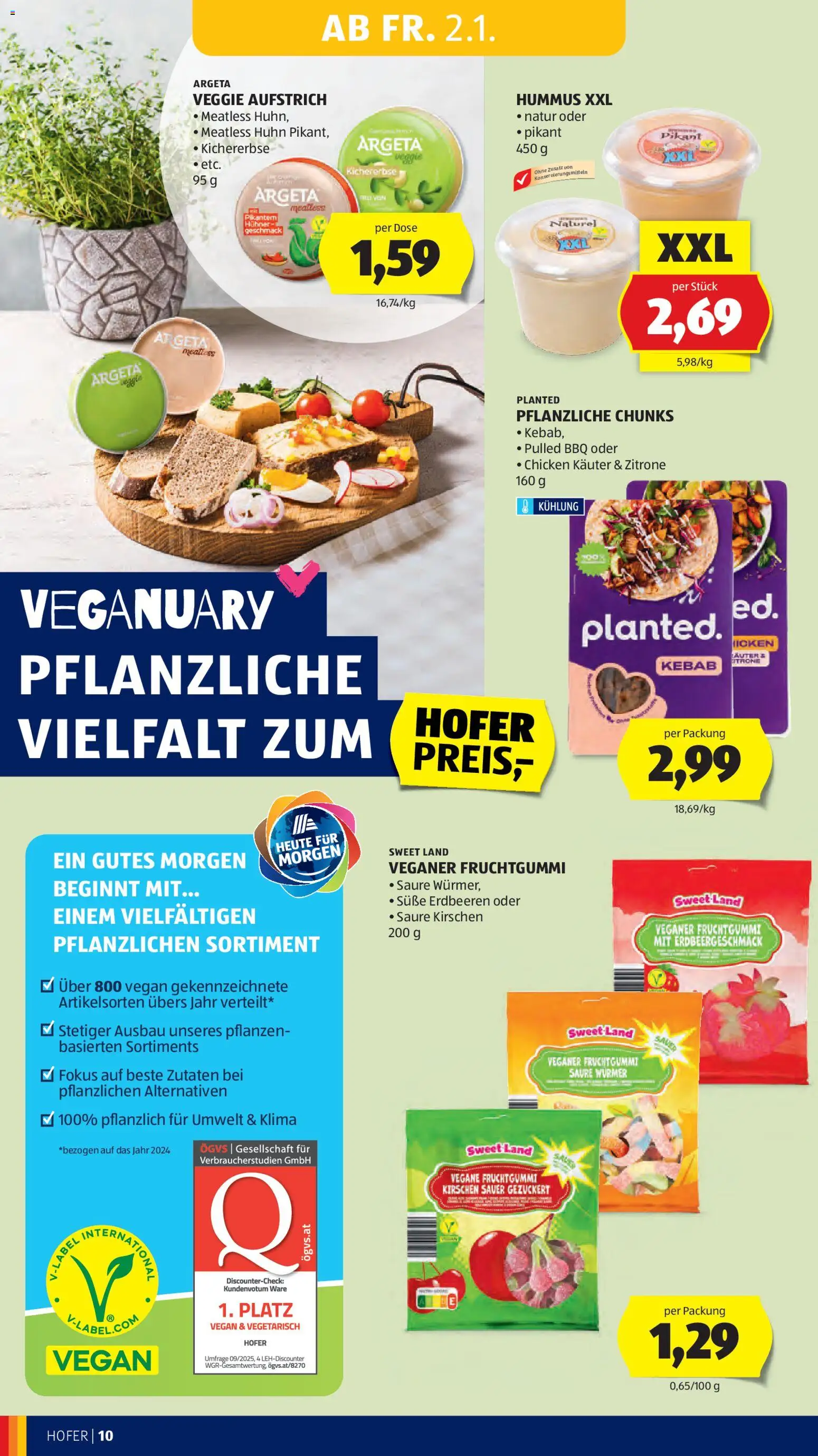 Hofer AT akciós ujság - amely érvényes a következő dátumtól: 02.01.2026 | Oldal: 12 | Termékek: Vegán