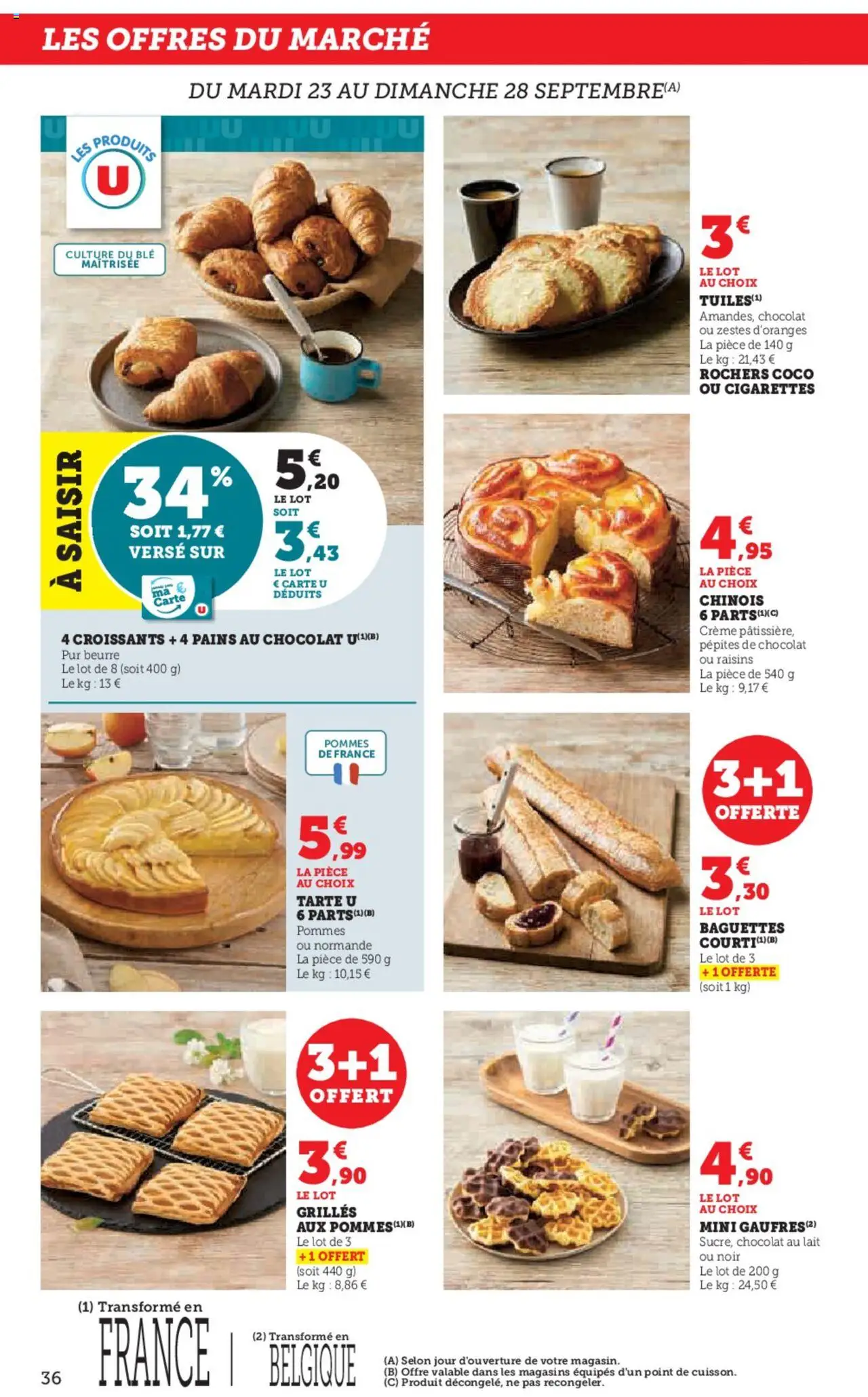  | Page: 36 | Produits: Pépites de chocolat, Lait, Beurre, Pommes