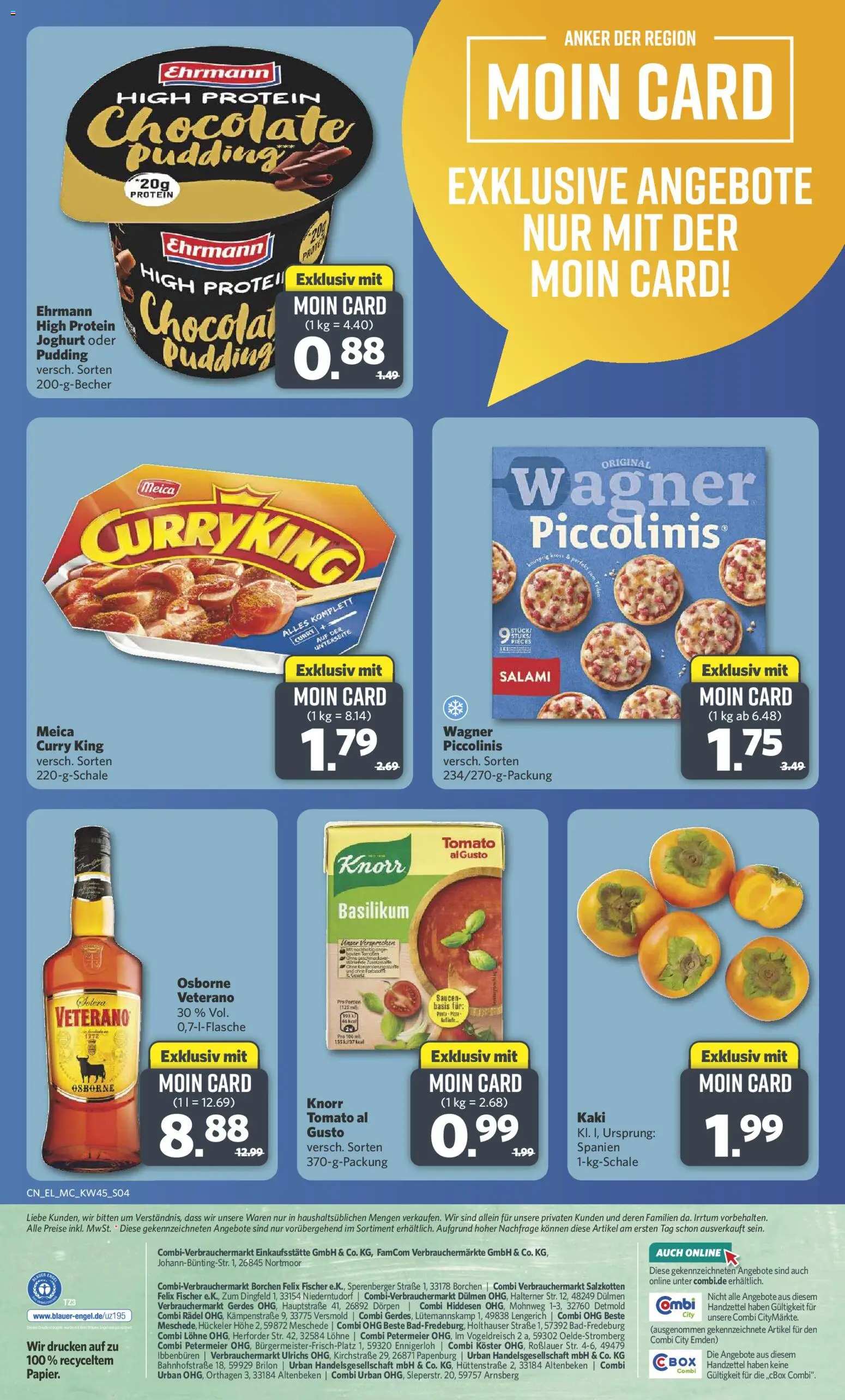 Combi Sonderangebote – gültig ab 03.11.2025 | Seite: 4 | Produkte: Joghurt, Knorr, Pasta, Salami