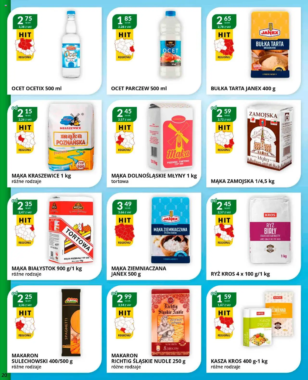 Eurocash Gazetka od 22.09.2025 | Strona: 20 | Produkty: Kasza, Mąka ziemniaczana, Ryż, Makaron