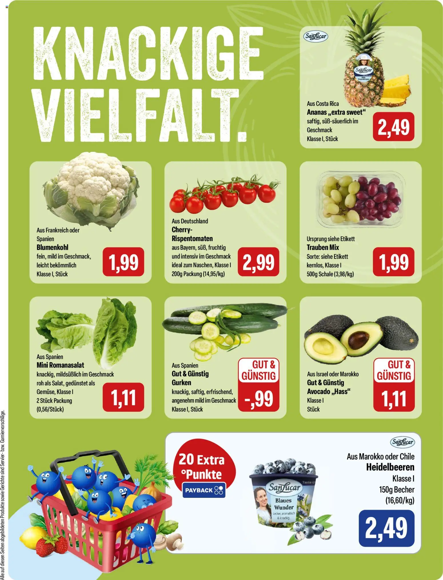 Feneberg Angebote – gültig ab 05.03.2026 | Seite: 5 | Produkte: Trauben, Ananas, Heidelbeeren, Blumenkohl