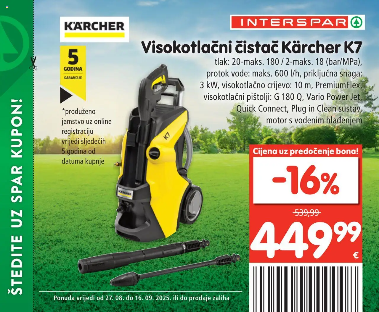 Interspar katalog | vrijedi od 27.08.2025 | Stranica: 7 | Proizvodi: Kärcher, Visokotlačni čistač