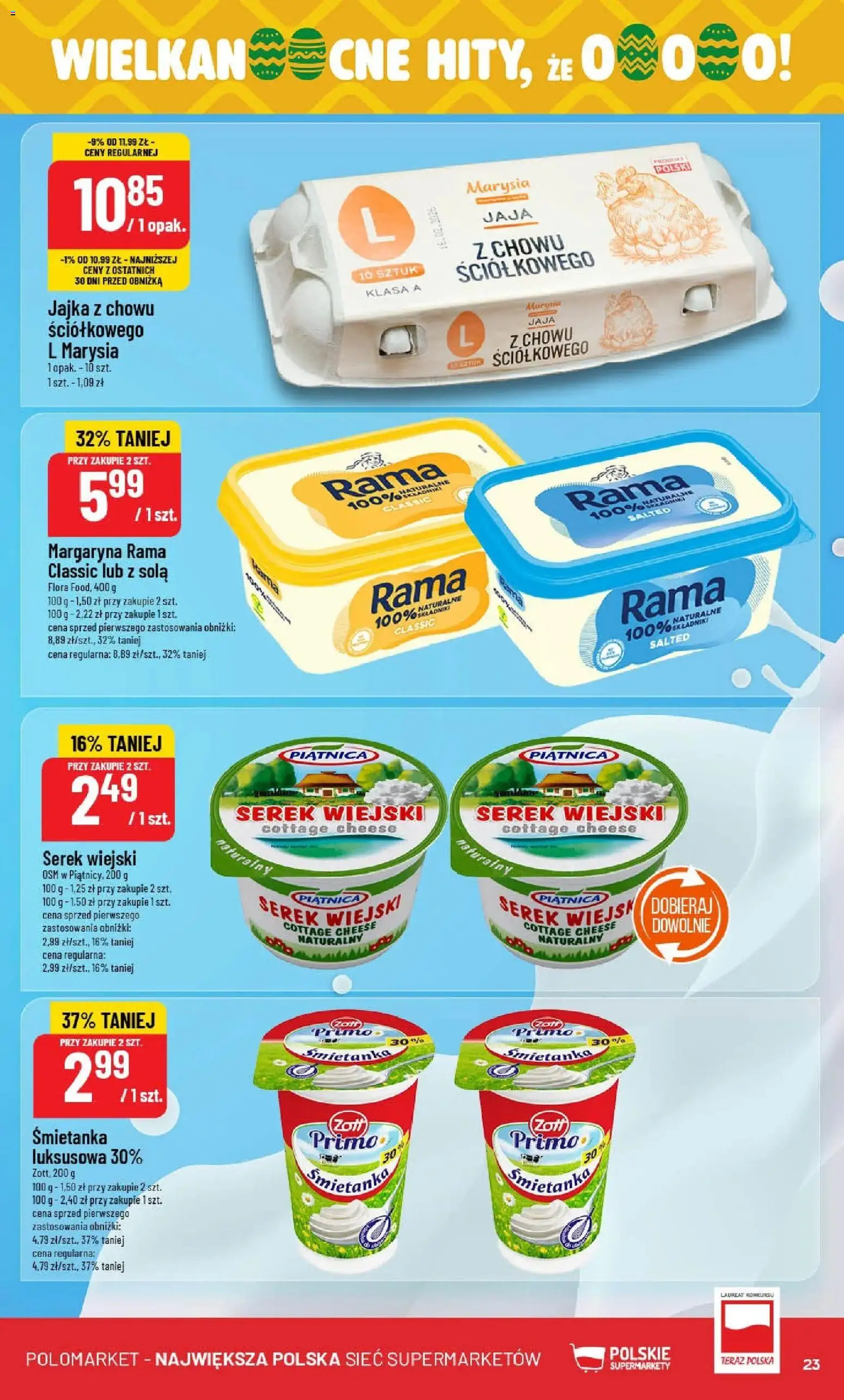 POLOmarket gazetka od 04.03.2026 | Strona: 23 | Produkty: Serek, Margaryna, Jajka, Jaja