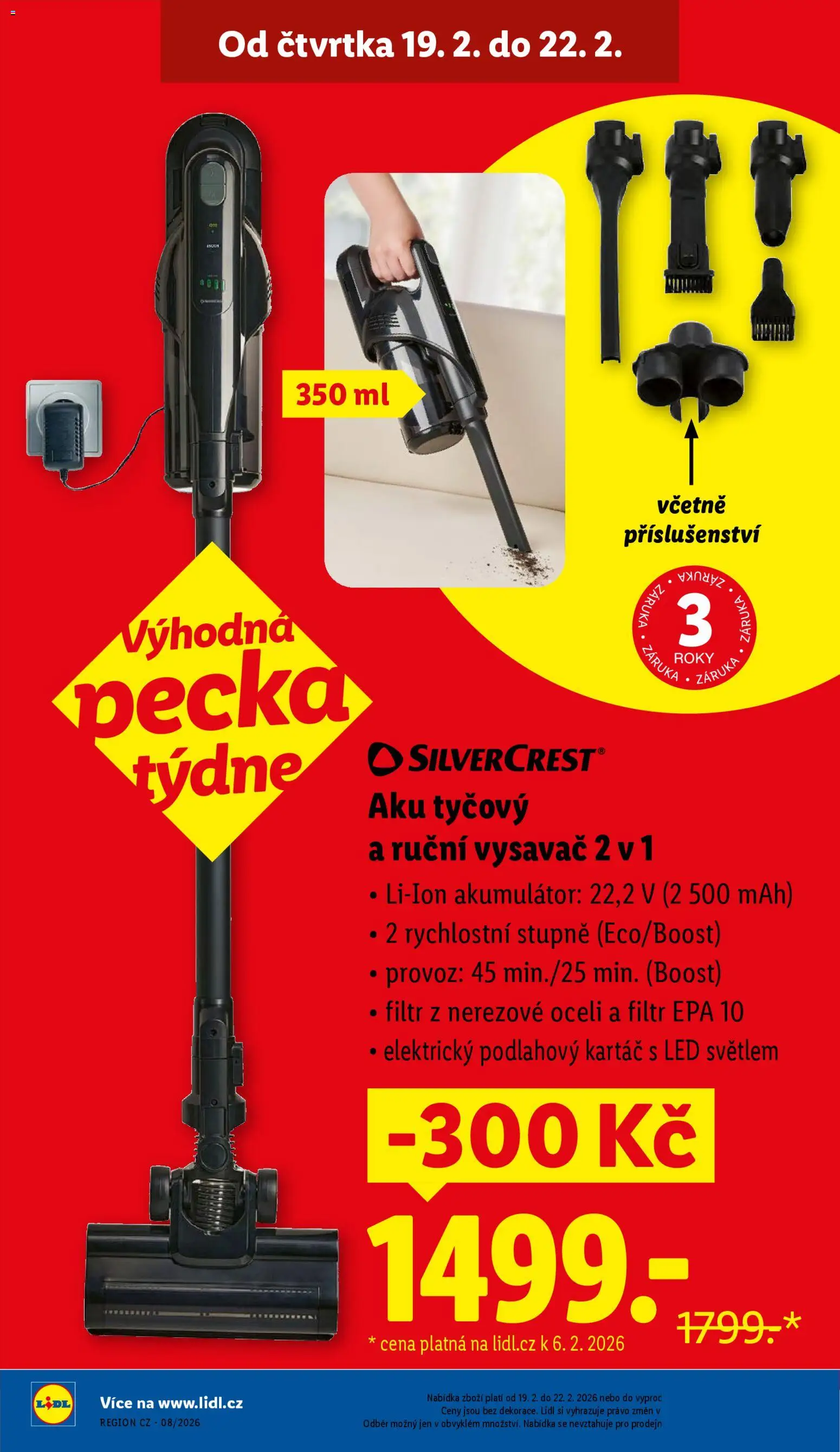Lidl leták - Spotřební zboží od 16.02.2026 | Strana: 15 | Produkty: Ruční vysavač, Vysavač, LED, Kartáč