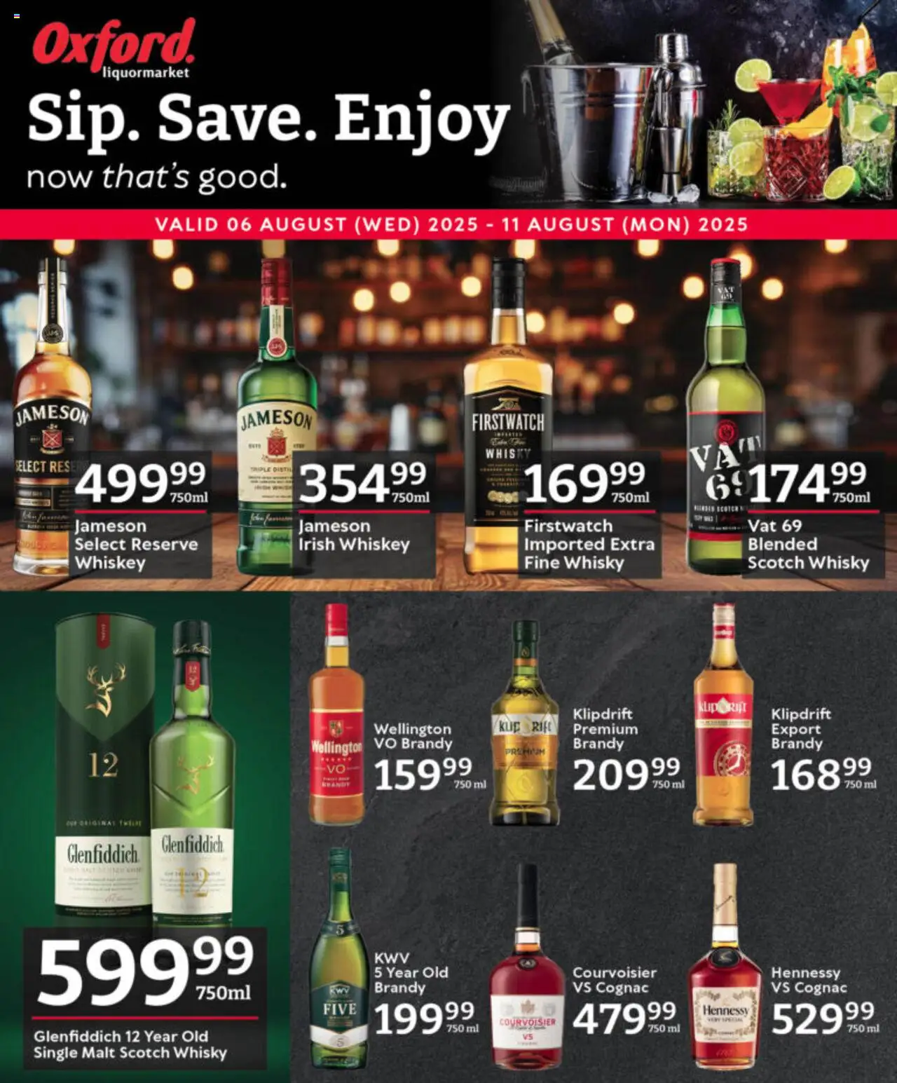 Oxford Freshmarket Specials │ valid from 06.08.2025 | Page: 18 | Products: Brandy, Whiskey, Ensalada de quino