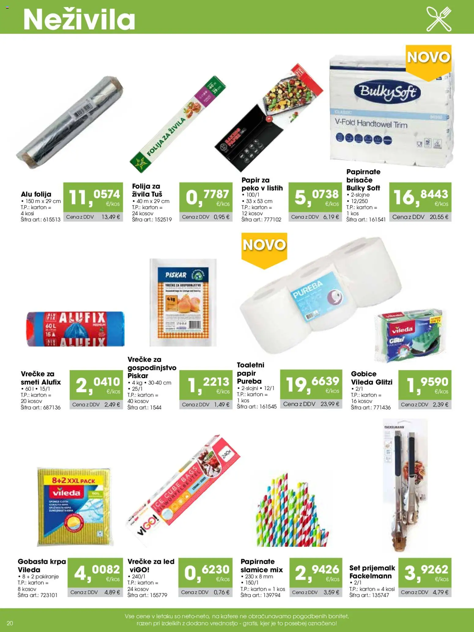 Novi Tuš katalog ponudbe – veljaven od 07.12.2025 | Stran: 20 | Izdelki: Kos, Folija, Gobice