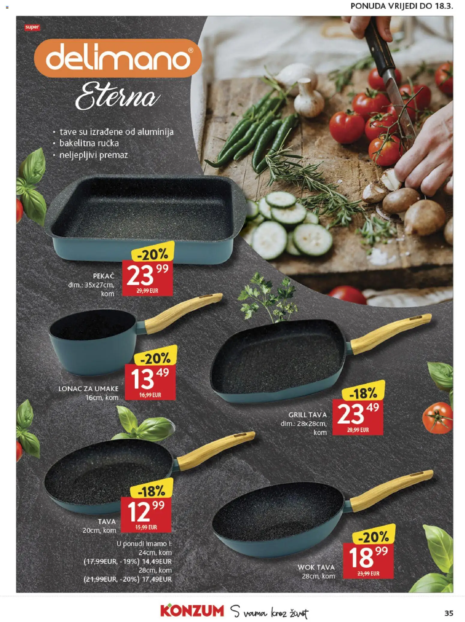 Konzum katalog | vrijedi od 21.01.2026 | Stranica: 35 | Proizvodi: Delimano, Pan, Tava, Lonac