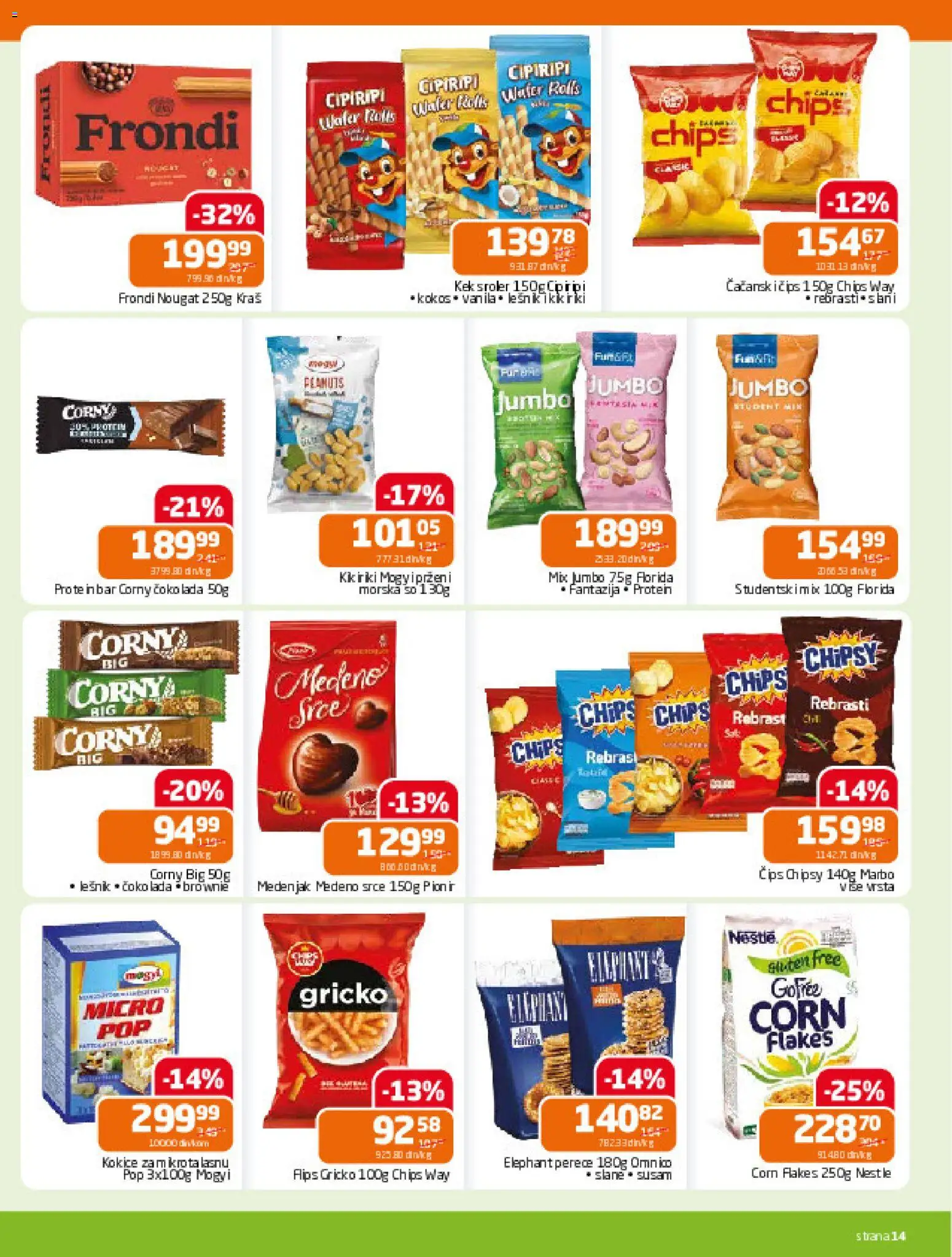 Gomex katalog - važi od 17.12.2025 | Strana: 14 | Proizvode: Čips, So, Brownie