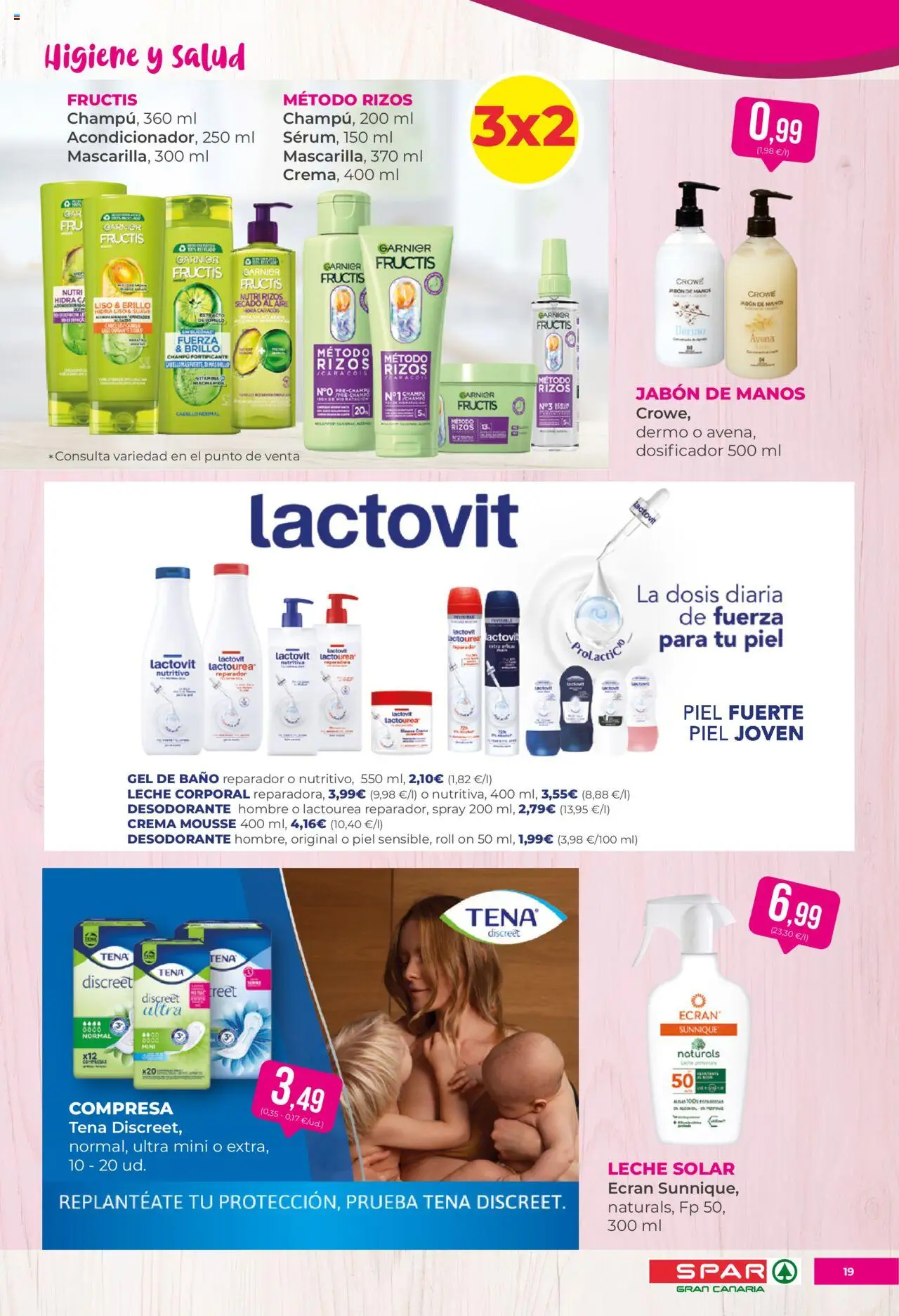 Spar folleto │ válido desde el 17.10.2025 | Página: 19 | Productos: Jabón, Desodorante, Leche, Crema
