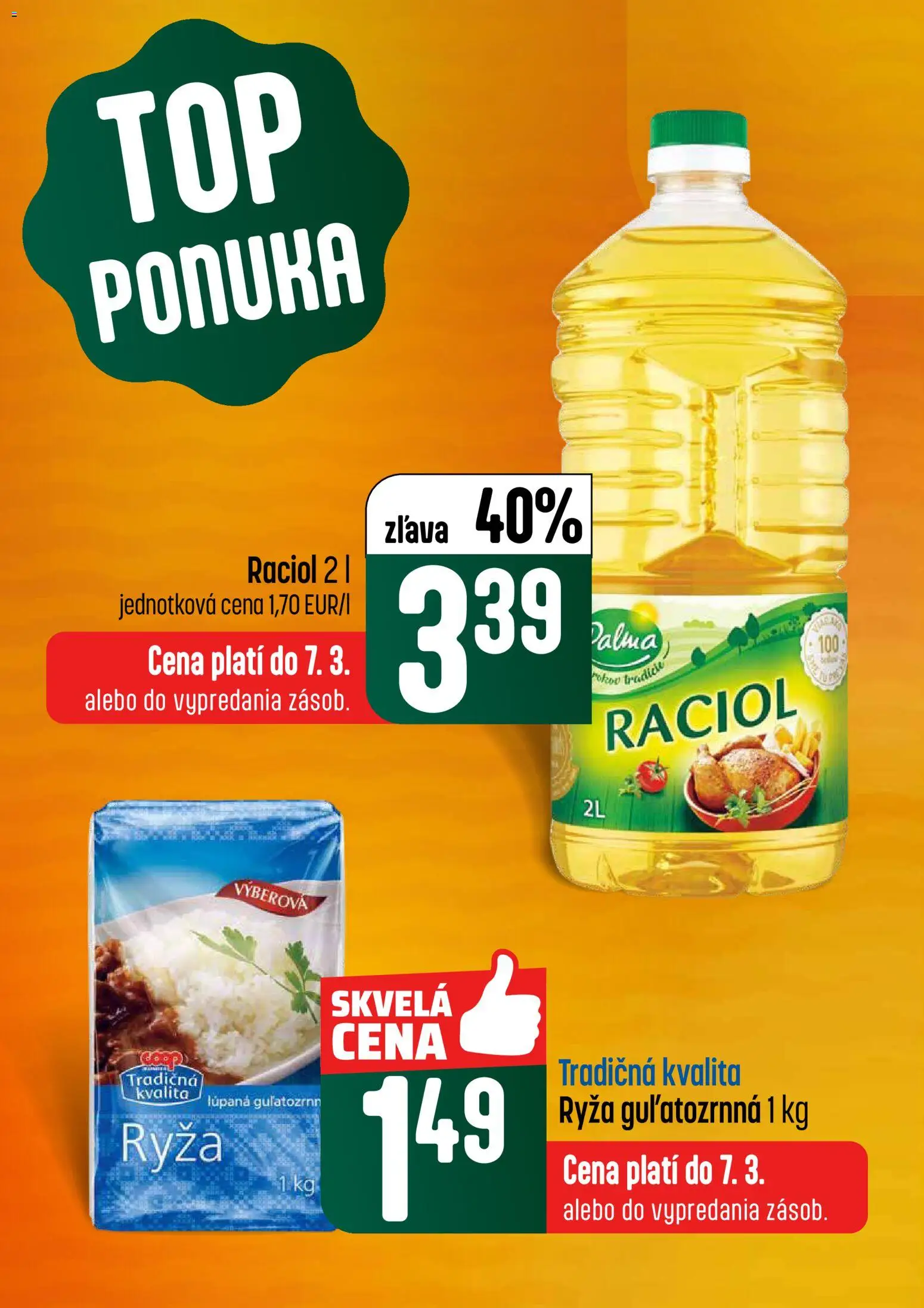 Nové COOP Jednota akcie – leták je platný od 05.03.2026 | Strana: 6 | Produkty: Ryža