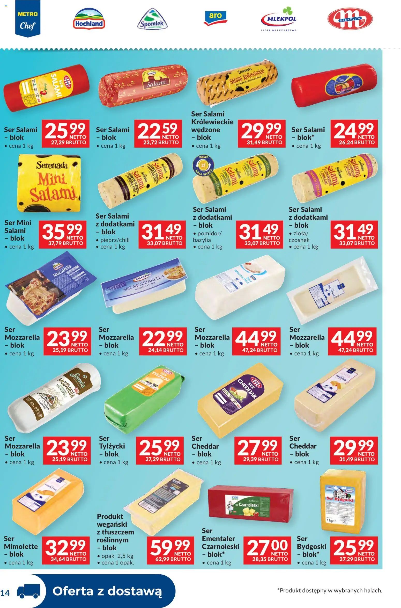 Makro Gazetka - Dystrybucja do sklepów od 20.01.2026 | Strona: 14 | Produkty: Czosnek, Bazylia, Salami, Mozzarella