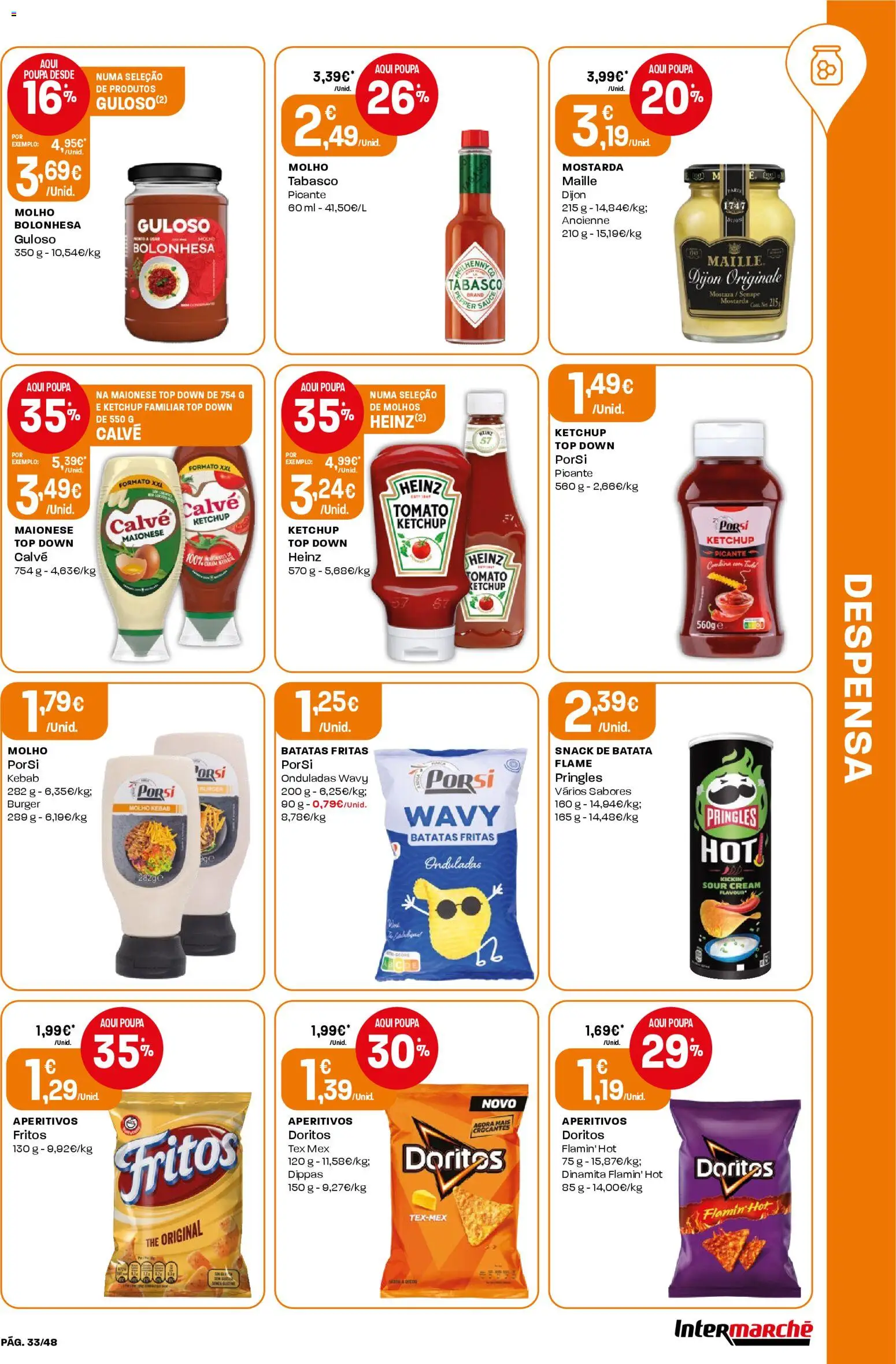 Intermarché folheto │ válido de 12.03.2026 | Página: 33 | Produtos: Batata, Top, Ketchup, Batatas fritas