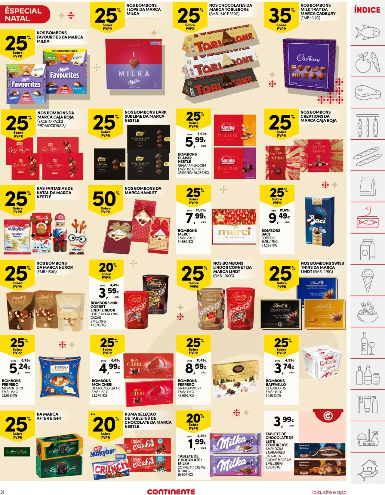 Continente folheto │ válido de 21.10.2025 | Página: 31 | Produtos: Chocolates, Licor, Chocolate, Tablet