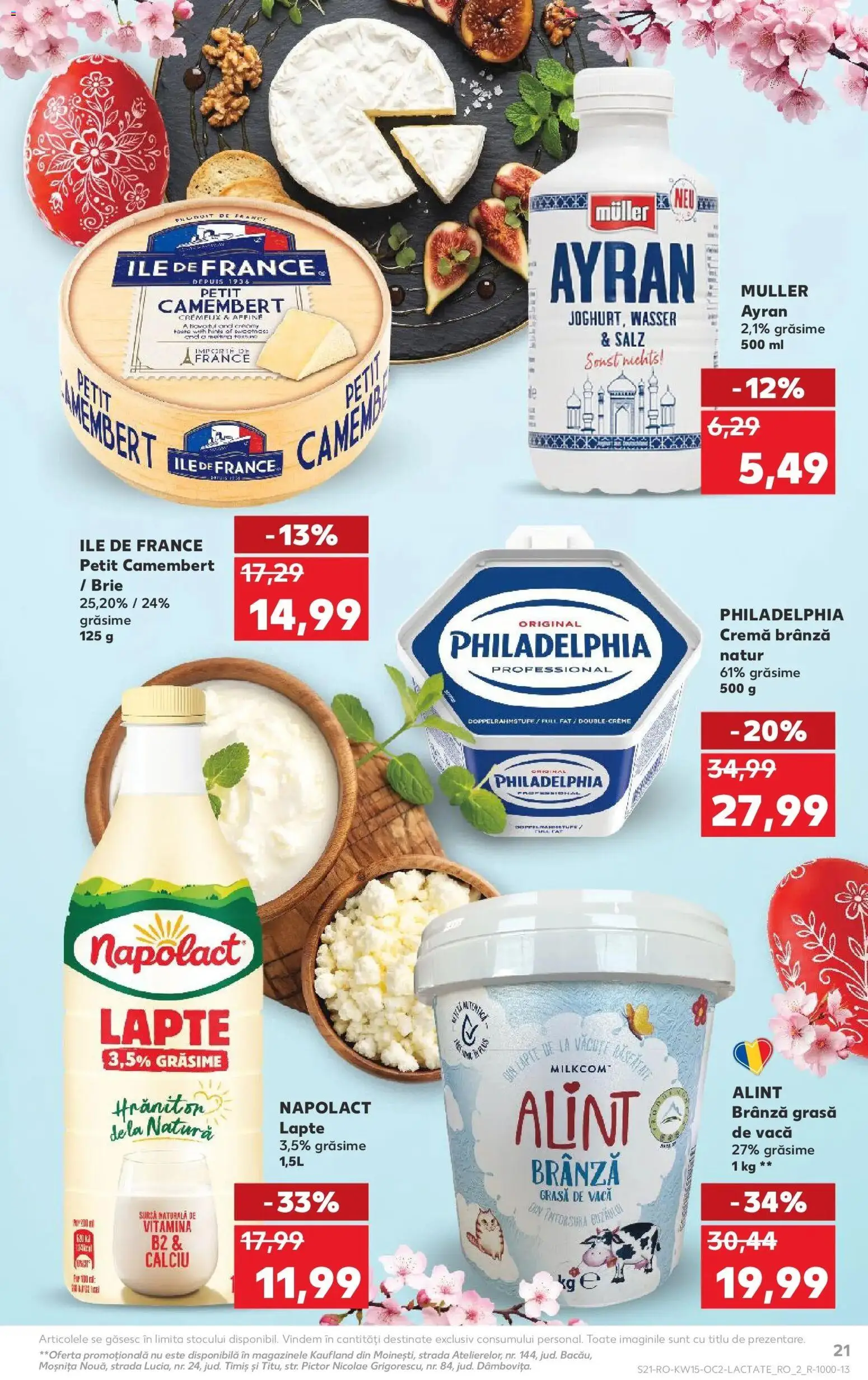 Noul catalog Kaufland – valabil de la 08.04.2026 | Pagină: 21 | Produse: Lapte, Brânză, Cremă