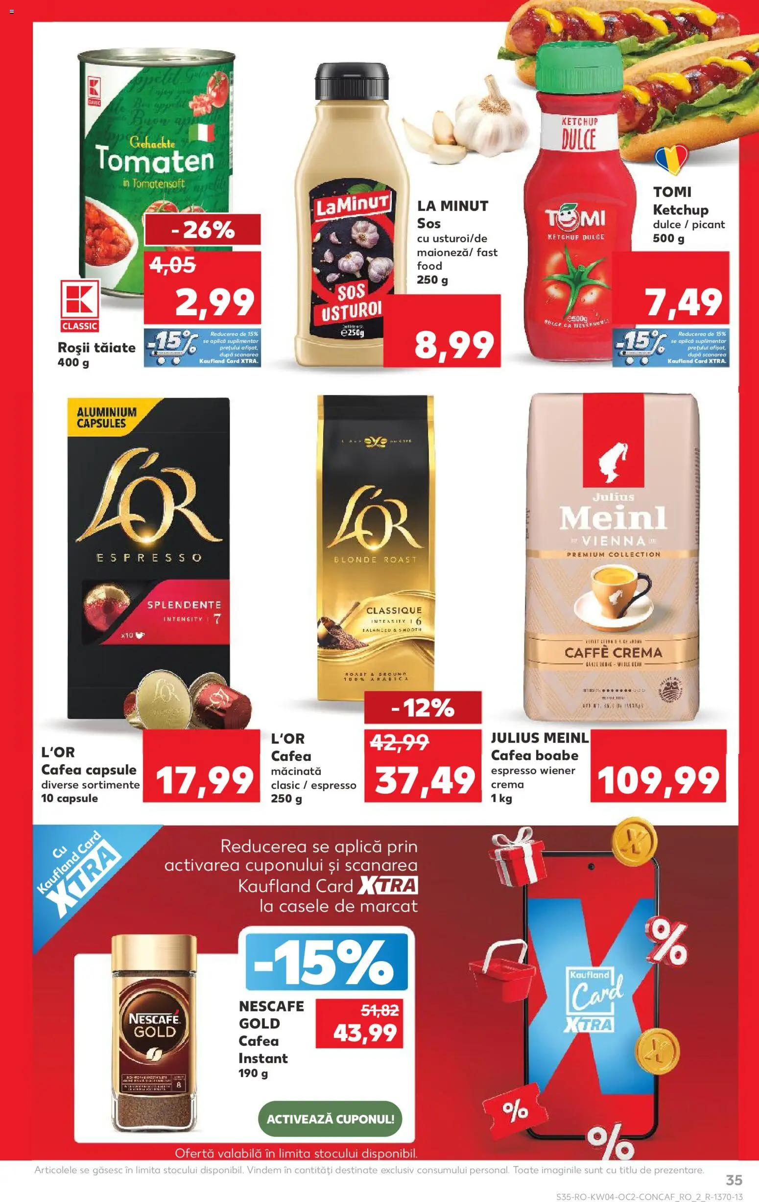 Noul catalog Kaufland – valabil de la 21.01.2026 | Pagină: 35 | Produse: Cremă, Cafea, Ketchup, Usturoi