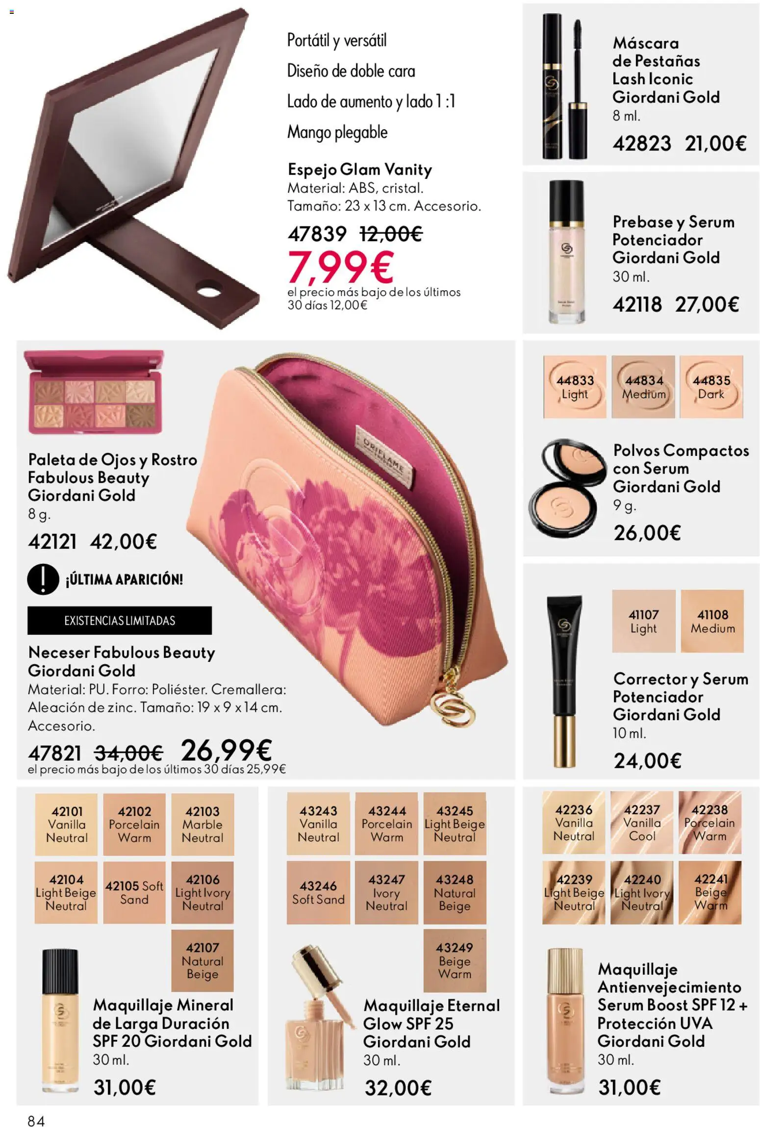 Oriflame - Catálogo Campaña 16 │ válido desde el 19.11.2025 | Página: 84 | Productos: Maquillaje, Corrector, Máscara, Espejo