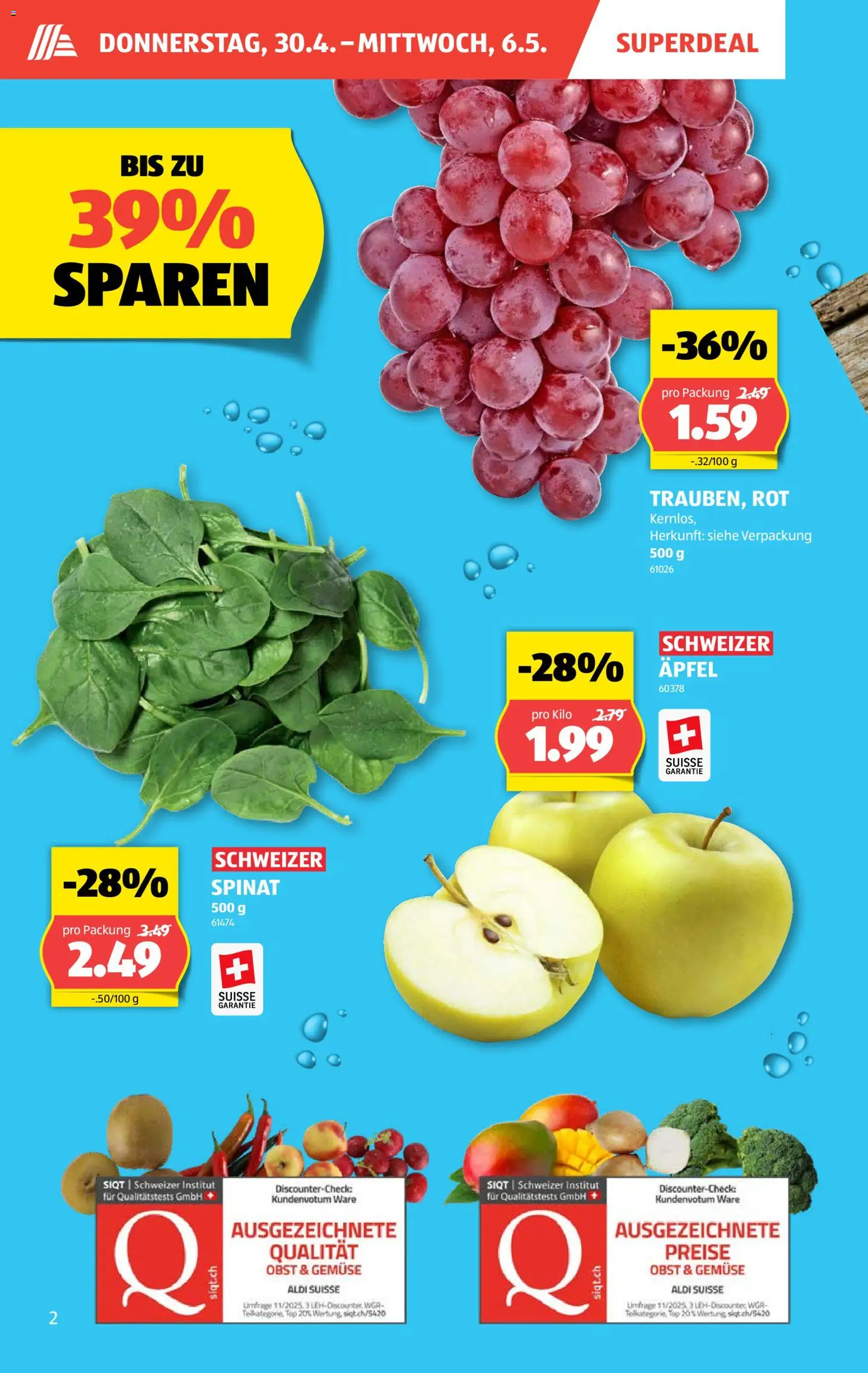 Aldi aktionen – gültig ab 30.04.2026 | Seite: 2 | Produkte: Äpfel, Gemüse, Top