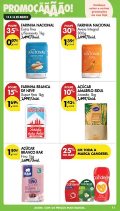 Pré-visualização AÇÚCAR AMARELO SIDUL, Areado 1kg válido de 13.03.2026 | Página: 11 | Produtos: Aveia, Açúcar