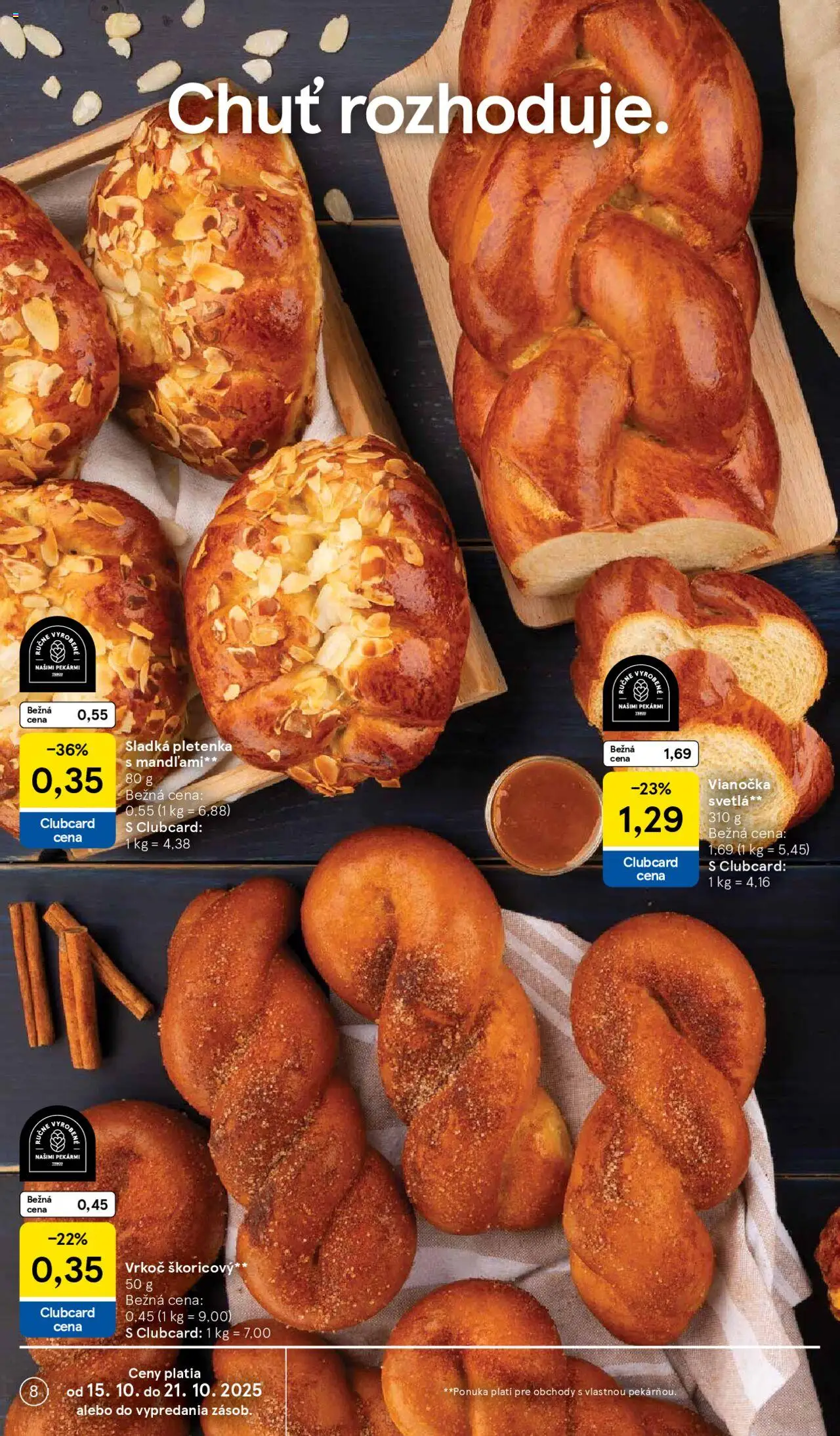 Nové Tesco akcie – leták je platný od 15.10.2025 | Strana: 8 | Produkty: Vianočka, Svetlá