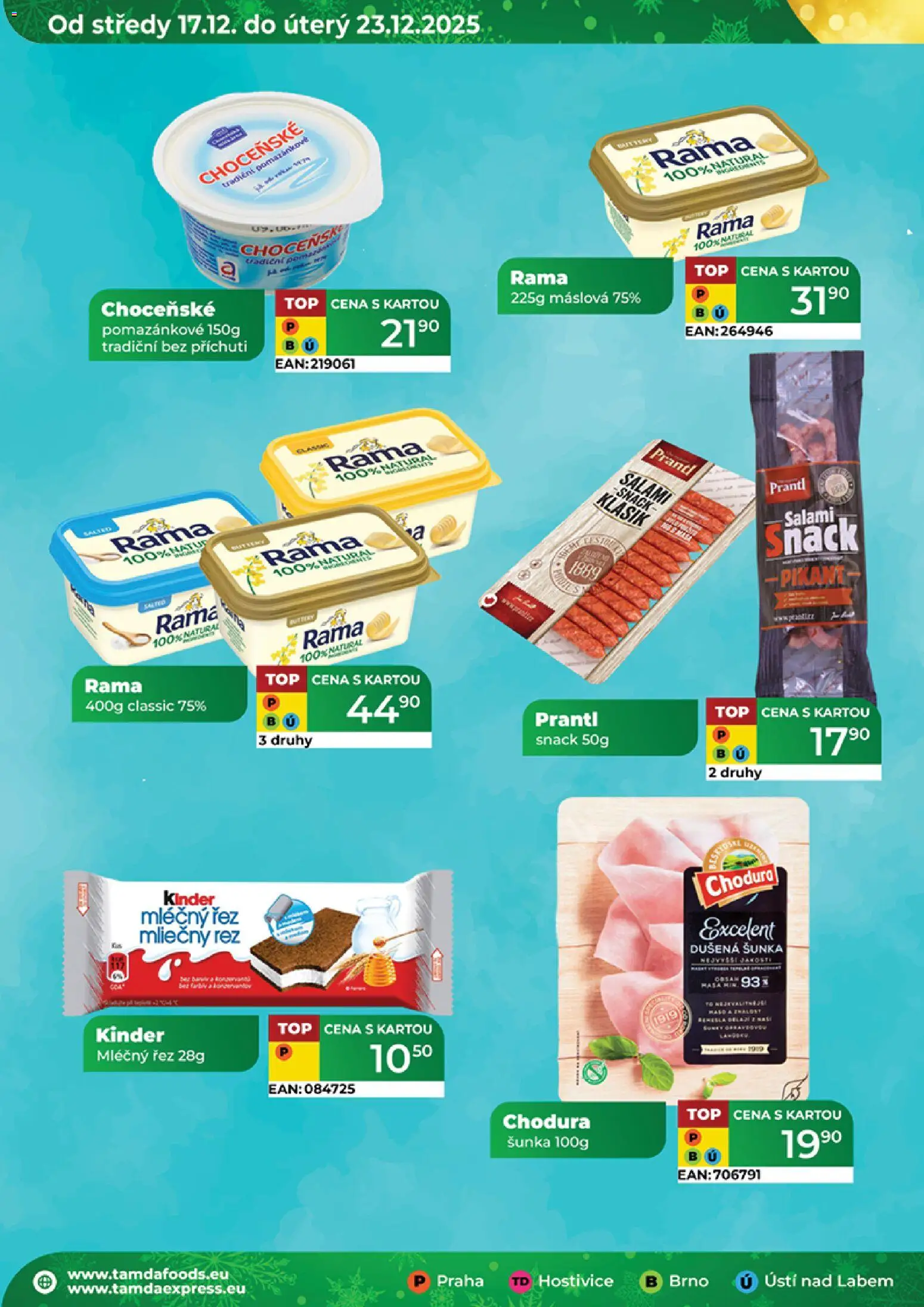 Tamda Foods leták od 17.12.2025 | Strana: 50 | Produkty: Šunka, Rama, Kinder