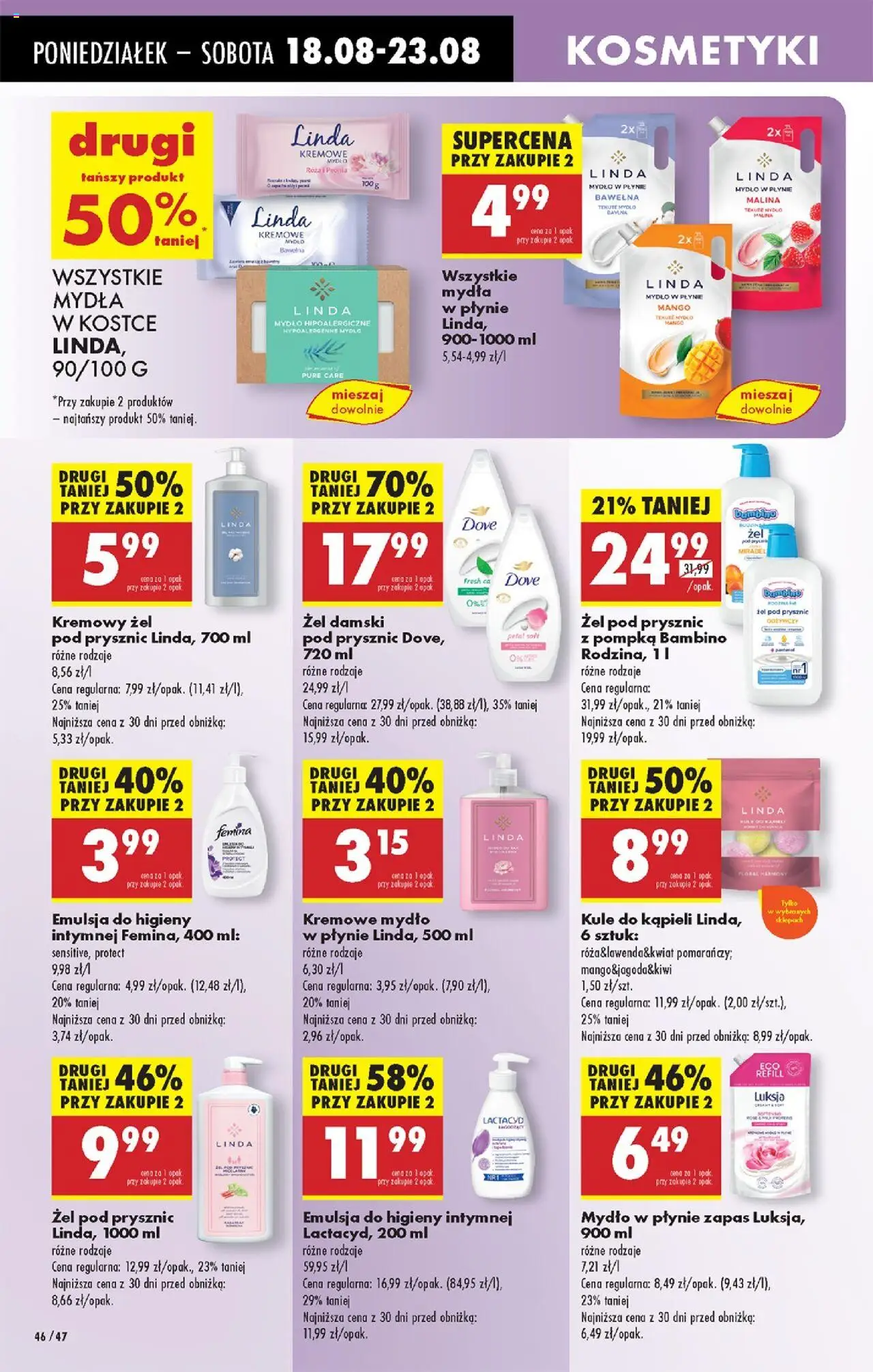 Biedronka gazetka od 18.08.2025 | Strona: 56 | Produkty: Mango, Kremowe mydło w płynie, Mydło w płynie, Kosmetyki