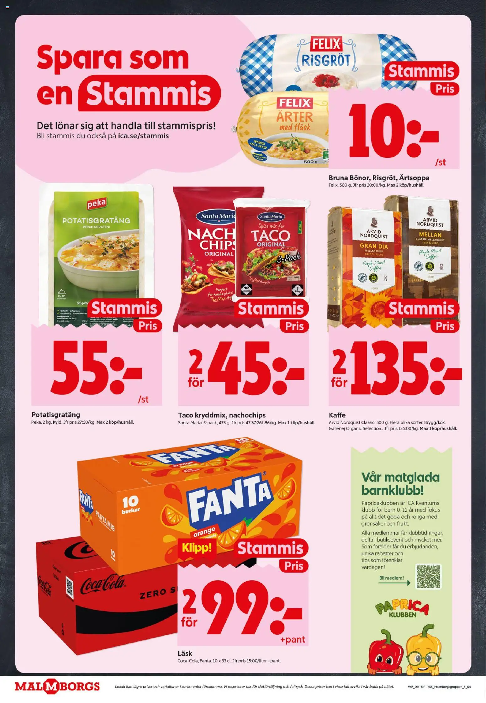 ICA Kvantum reklamblad aktuell från 17.11.2025 | Sida: 4 | Produkter: Galler, Potatisgratäng, Fanta, Fläsk