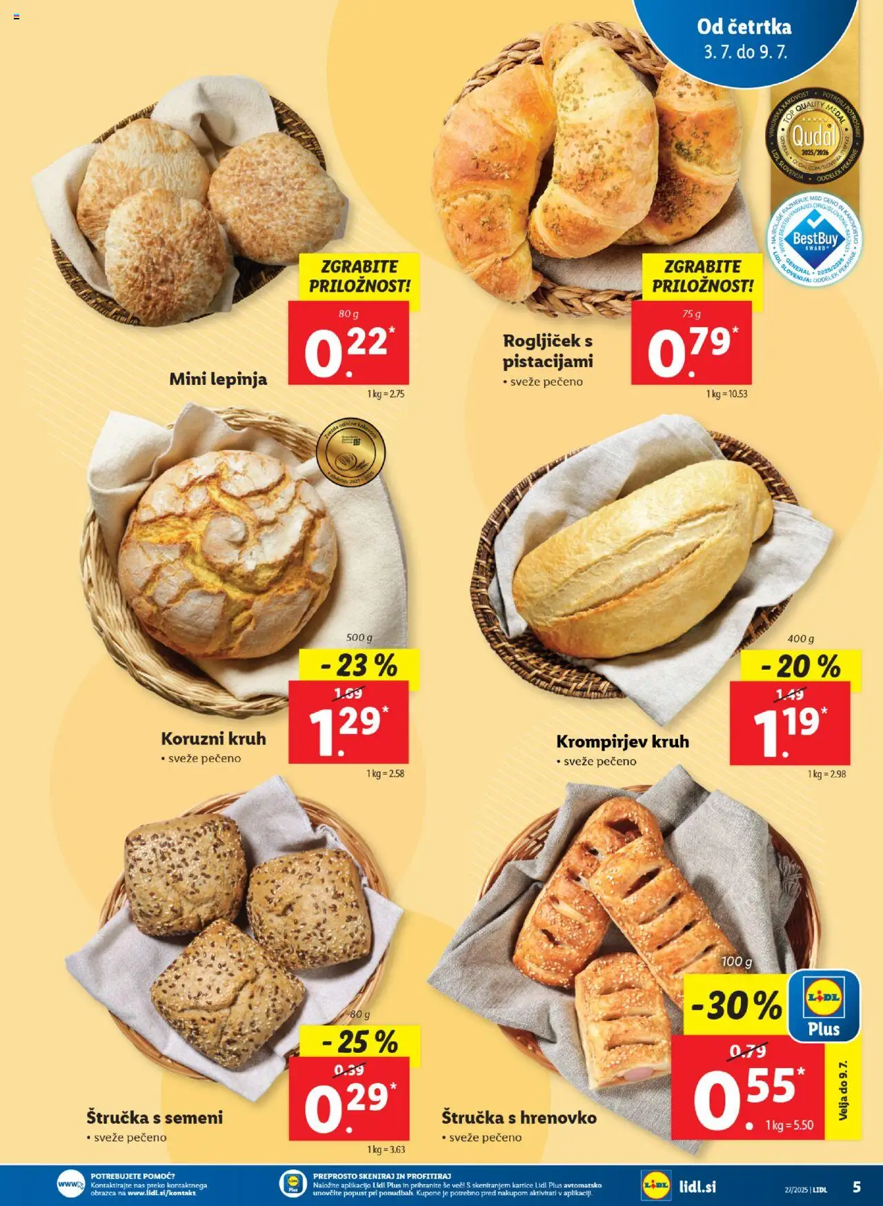 Lidl - Maribor │ velja od 03.07.2025 | Stran: 5 | Izdelki: Štručka, Lepinja, Kruh