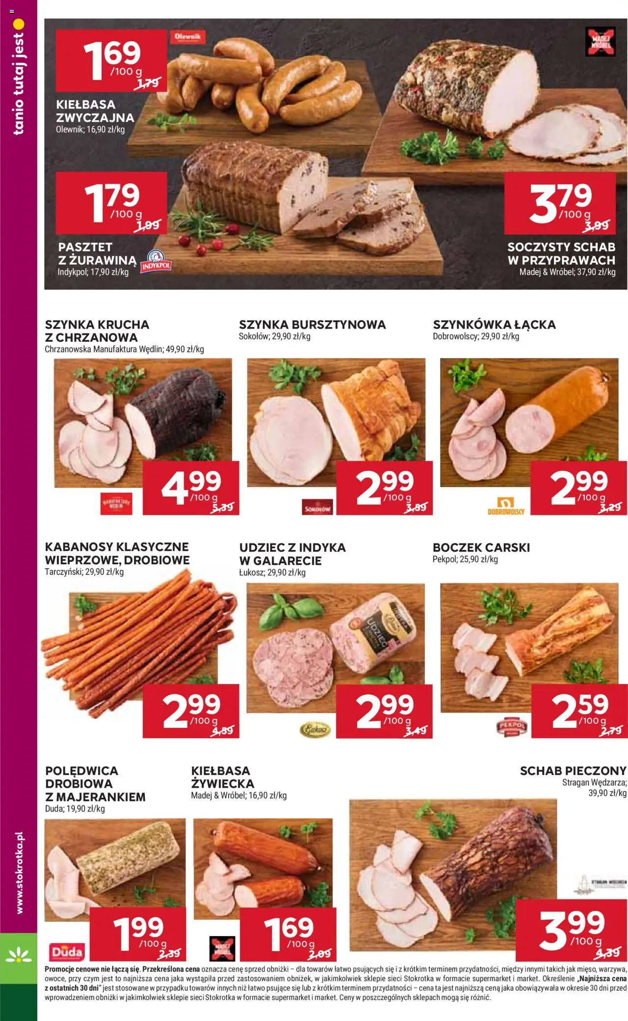 Stokrotka Gazetka od 21.08.2025 | Strona: 16 | Produkty: Kiełbasa, Schab, Szynka, Boczek