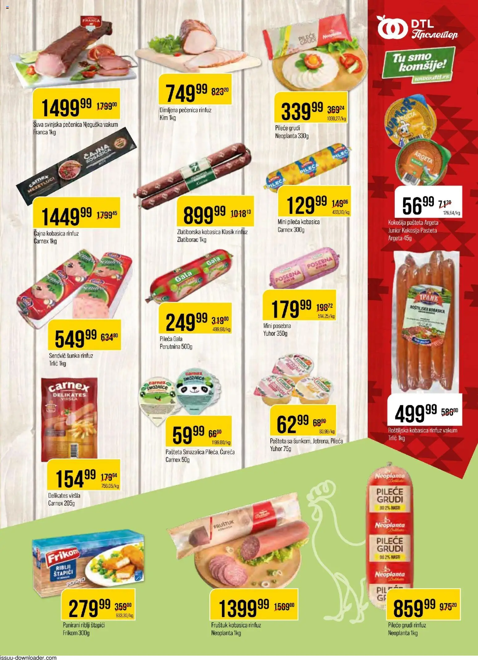 Metalac Proleter katalog - važi od 28.01.2026 | Strana: 5 | Proizvode: Riblji štapići, Suva svinjska pečenica, Kobasica, Pašteta