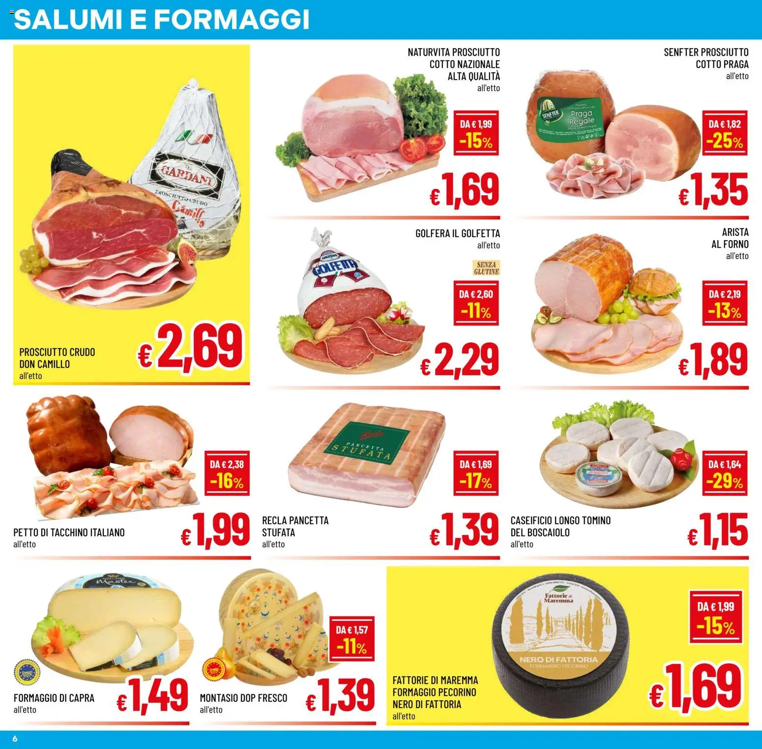Volantino A&O del 10.11.2025 | Pagina: 6 | Prodotti: Pancetta, Formaggio, Forno, Tomino