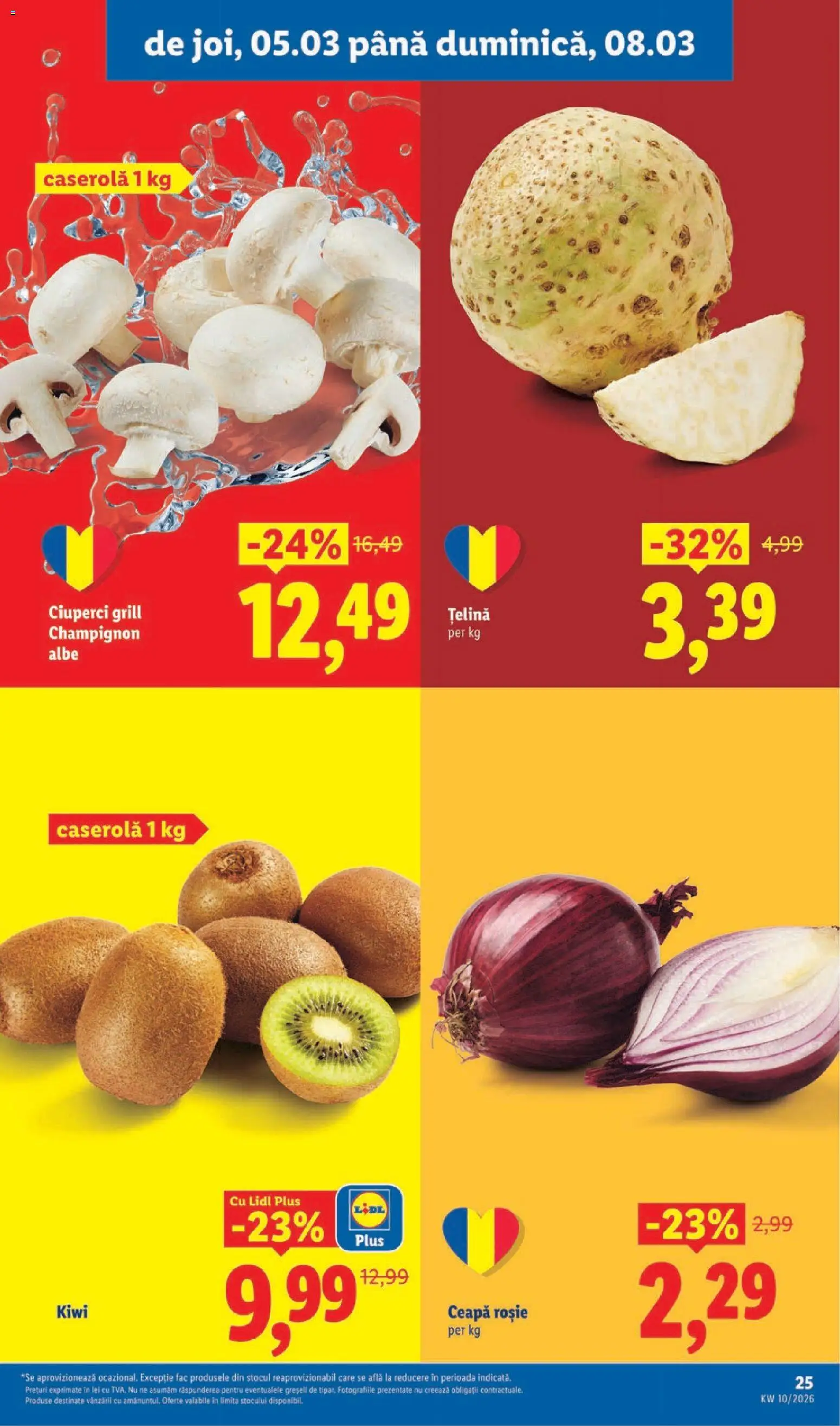 Noul catalog Lidl – valabil de la 02.03.2026 | Pagină: 25 | Produse: Grill, Țelină, Ciuperci, Kiwi