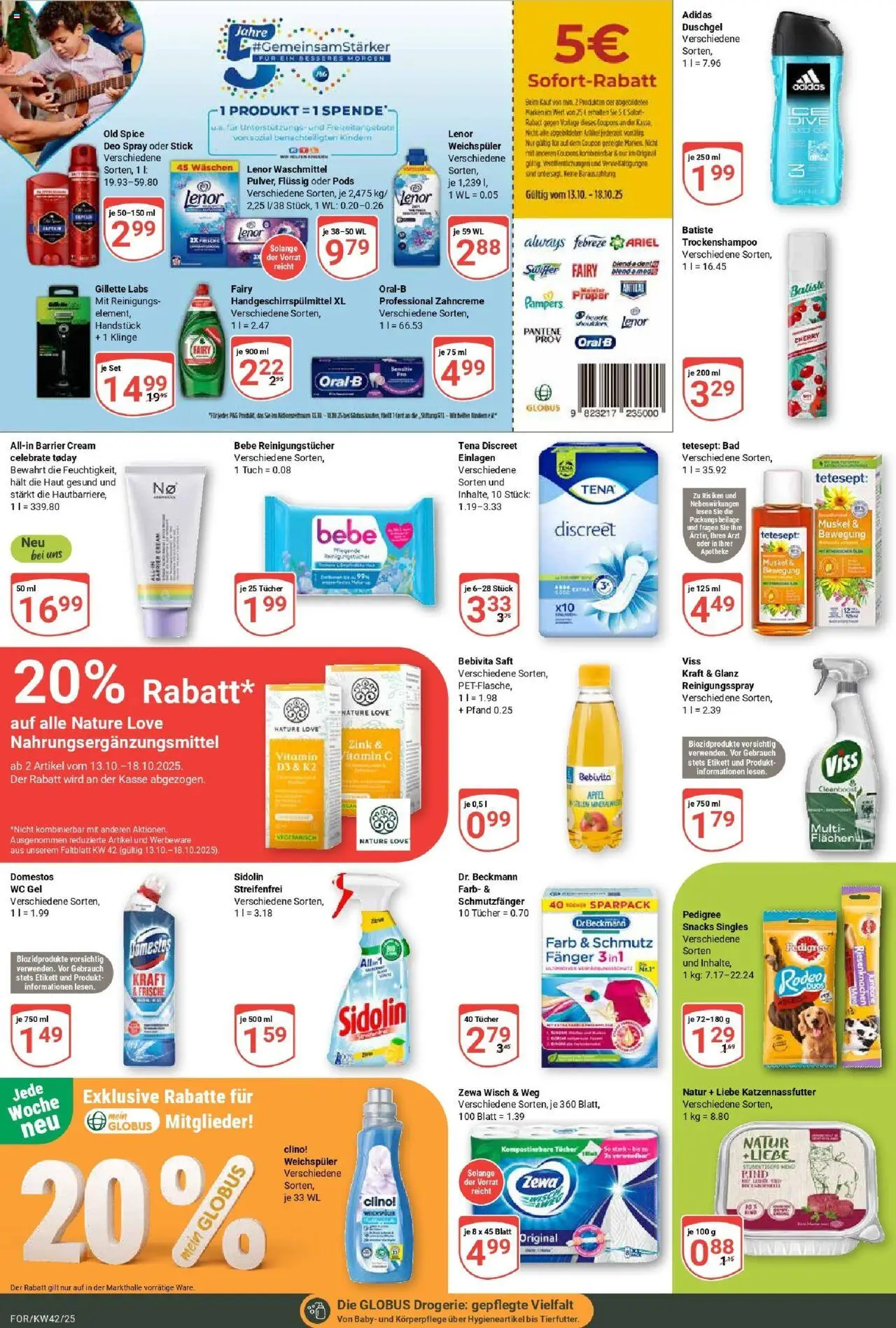 Globus prospekt Forchheim	 – gültig ab 12.10.2025 | Seite: 18 | Produkte: Lenor, Bad, Zewa, Pedigree