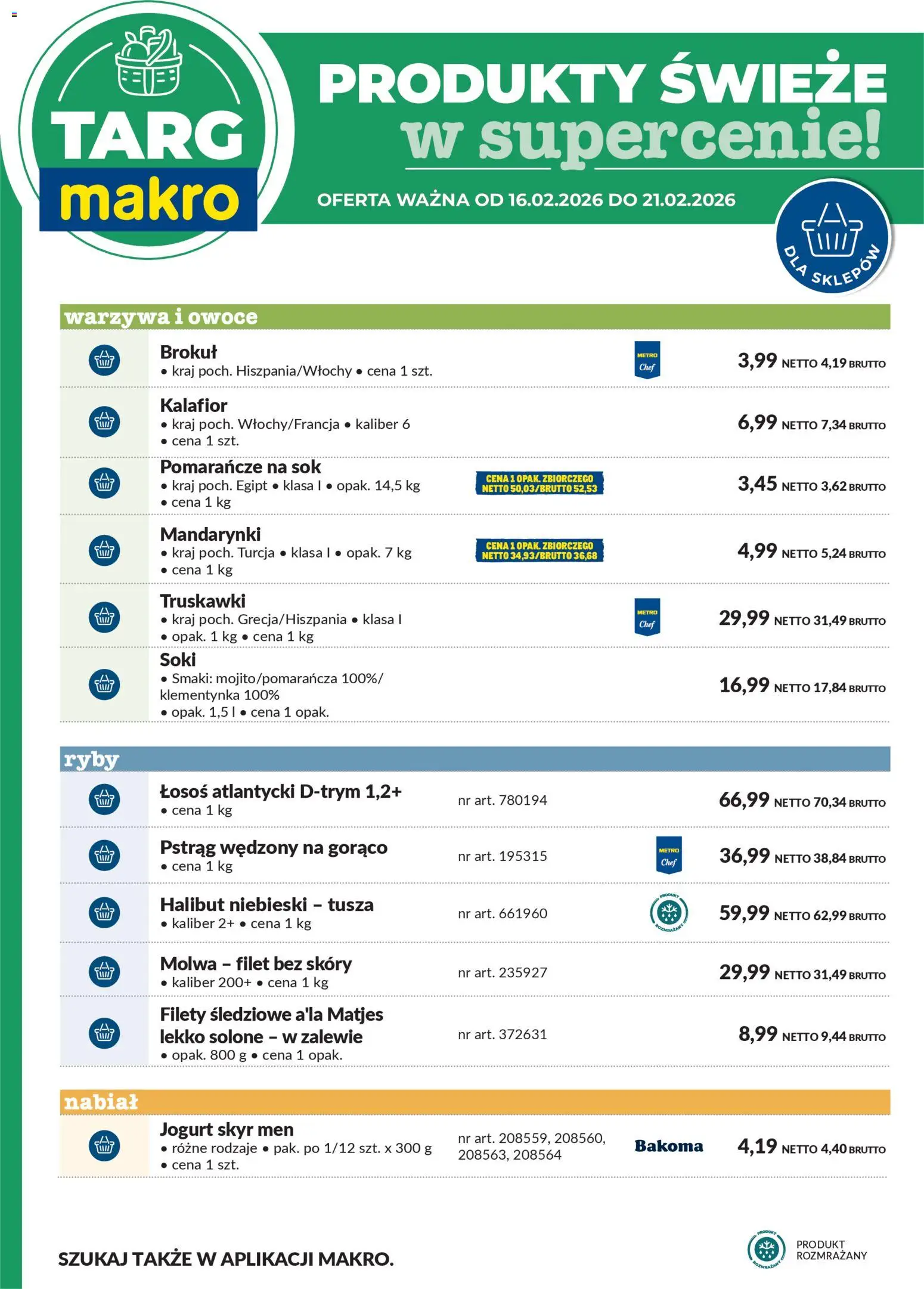 Makro Gazetka - Oferta świeża w super cenach od 16.02.2026 | Strona: 6 | Produkty: Halibut, Ryby, Truskawki, Mandarynki