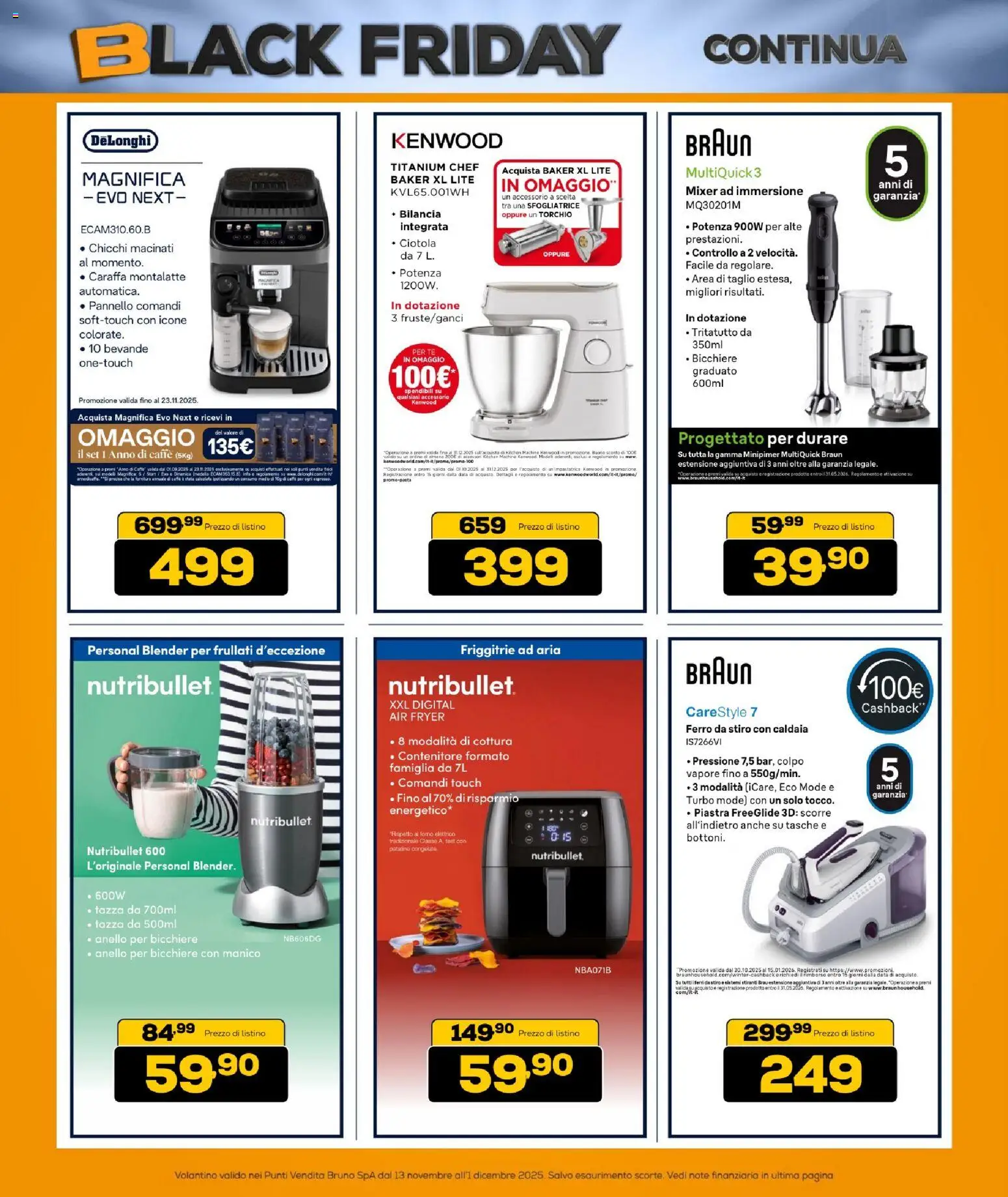 Volantino BRUNO del 13.11.2025 | Pagina: 49 | Prodotti: Caffè, Patatine, Ferro da stiro, Mixer