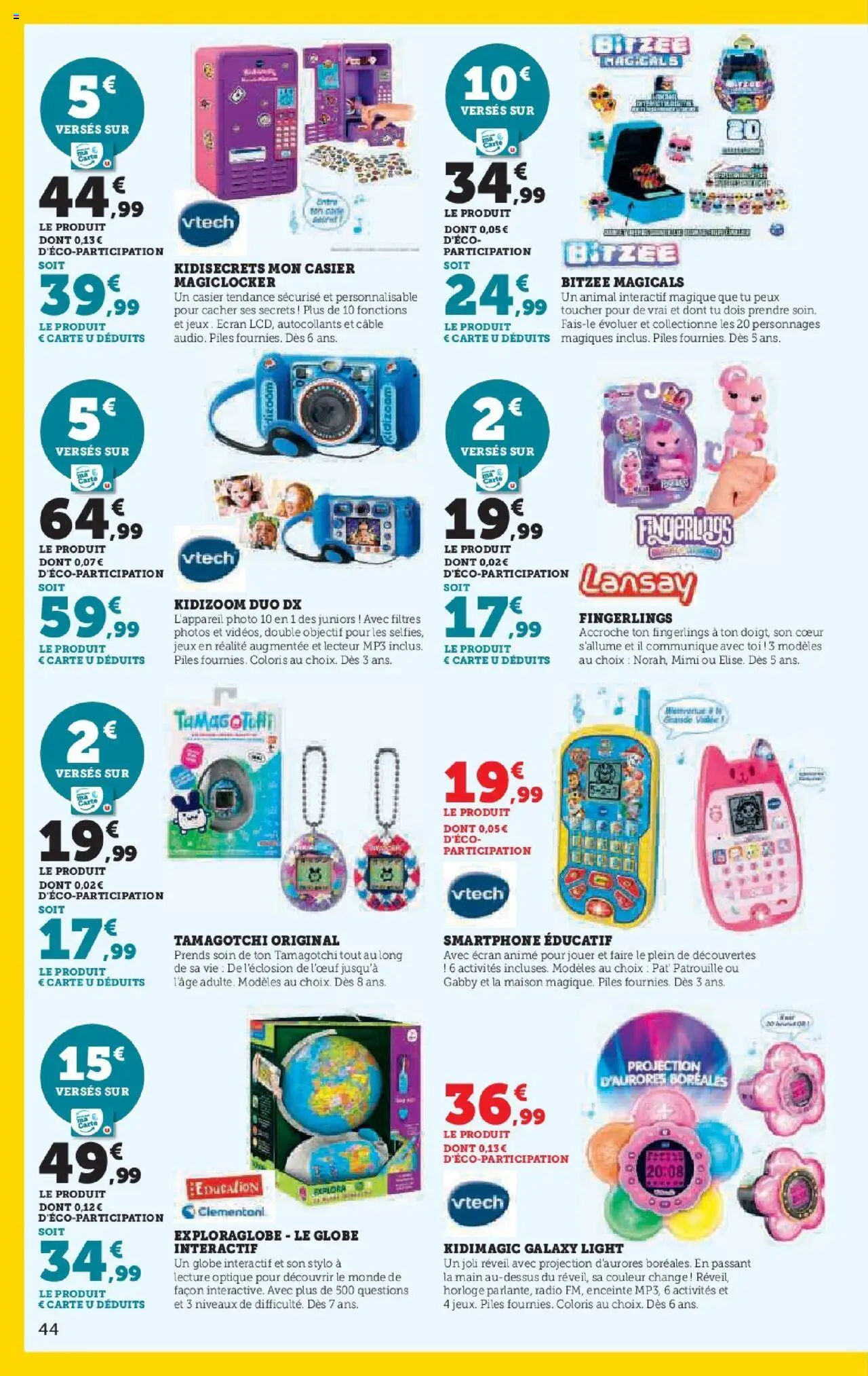 {H1} | Page: 44 | Produits: Smartphone, MP3, Câble, Stylo