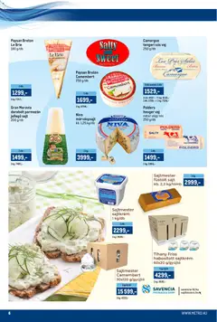 Metro Akciós újság - amely érvényes a következő dátumtól: 15.11.2025 | Oldal: 6 | Termékek: Füstölt sajt, Vaj, Sajt, Camembert