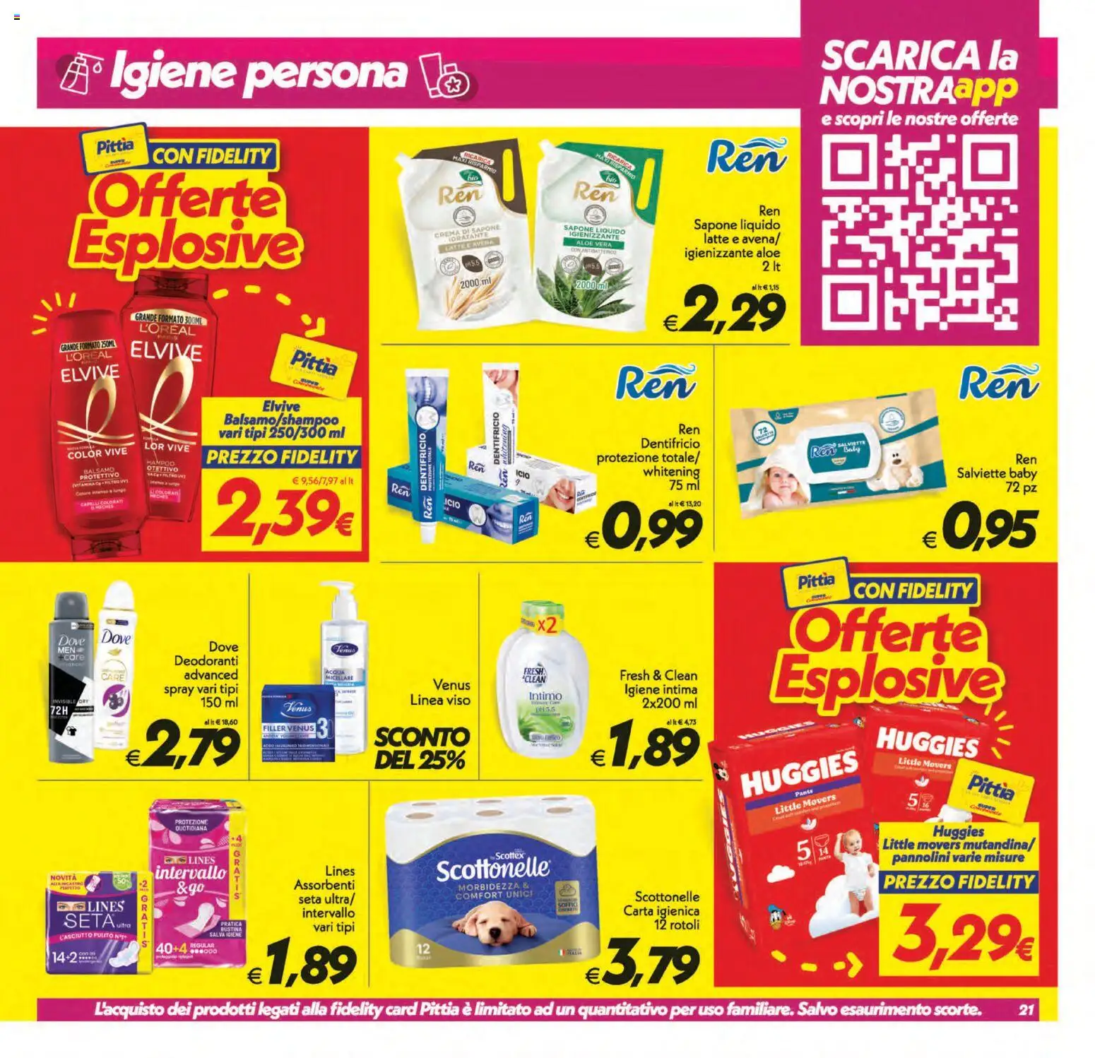 Volantino SuperConveniente del 17.03.2026 | Pagina: 21 | Prodotti: Pannolini, Carta igienica, Dentifricio, Latte